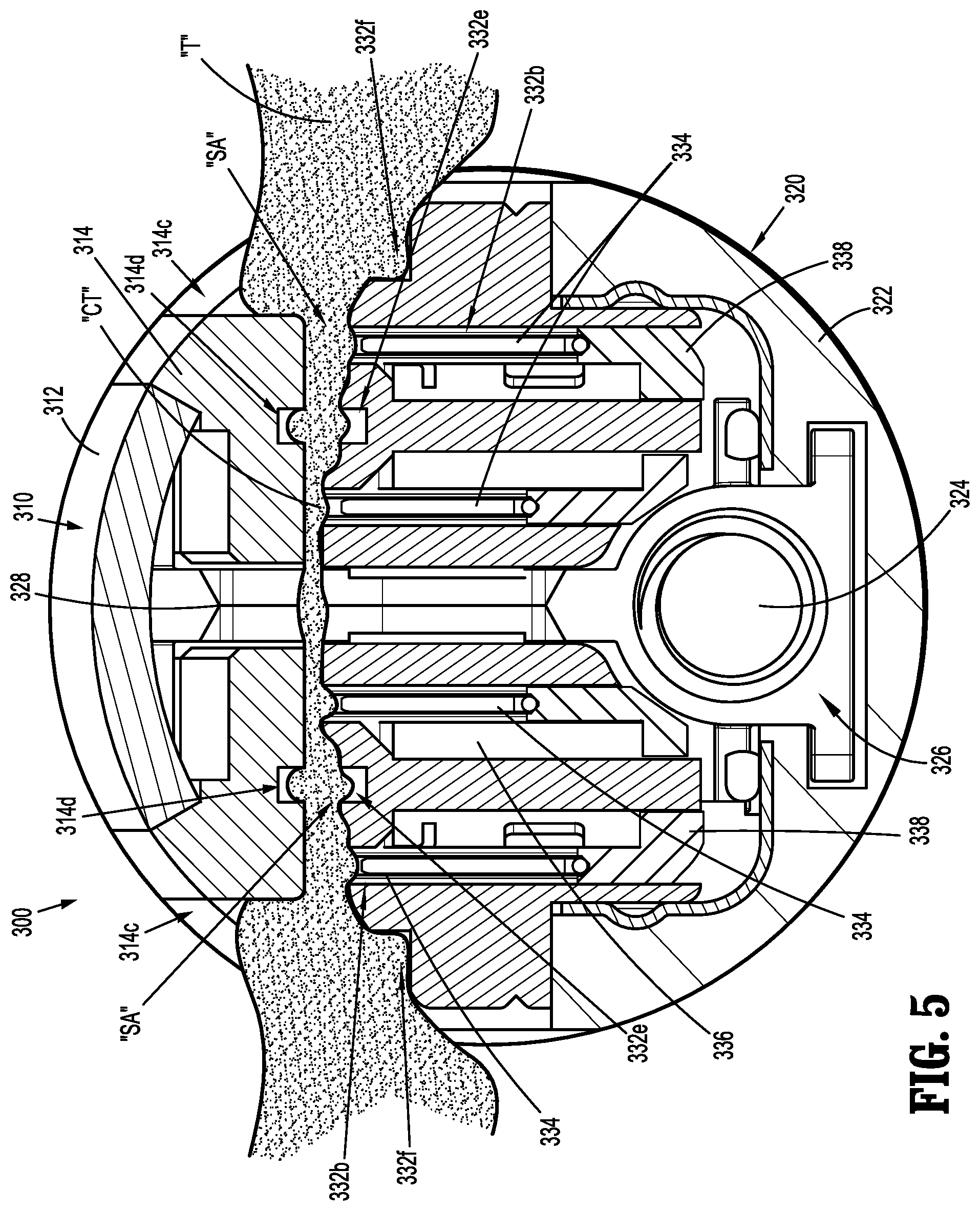 Patent US11771429 Figure 7 – Surgical stapling apparatus with tissue pockets