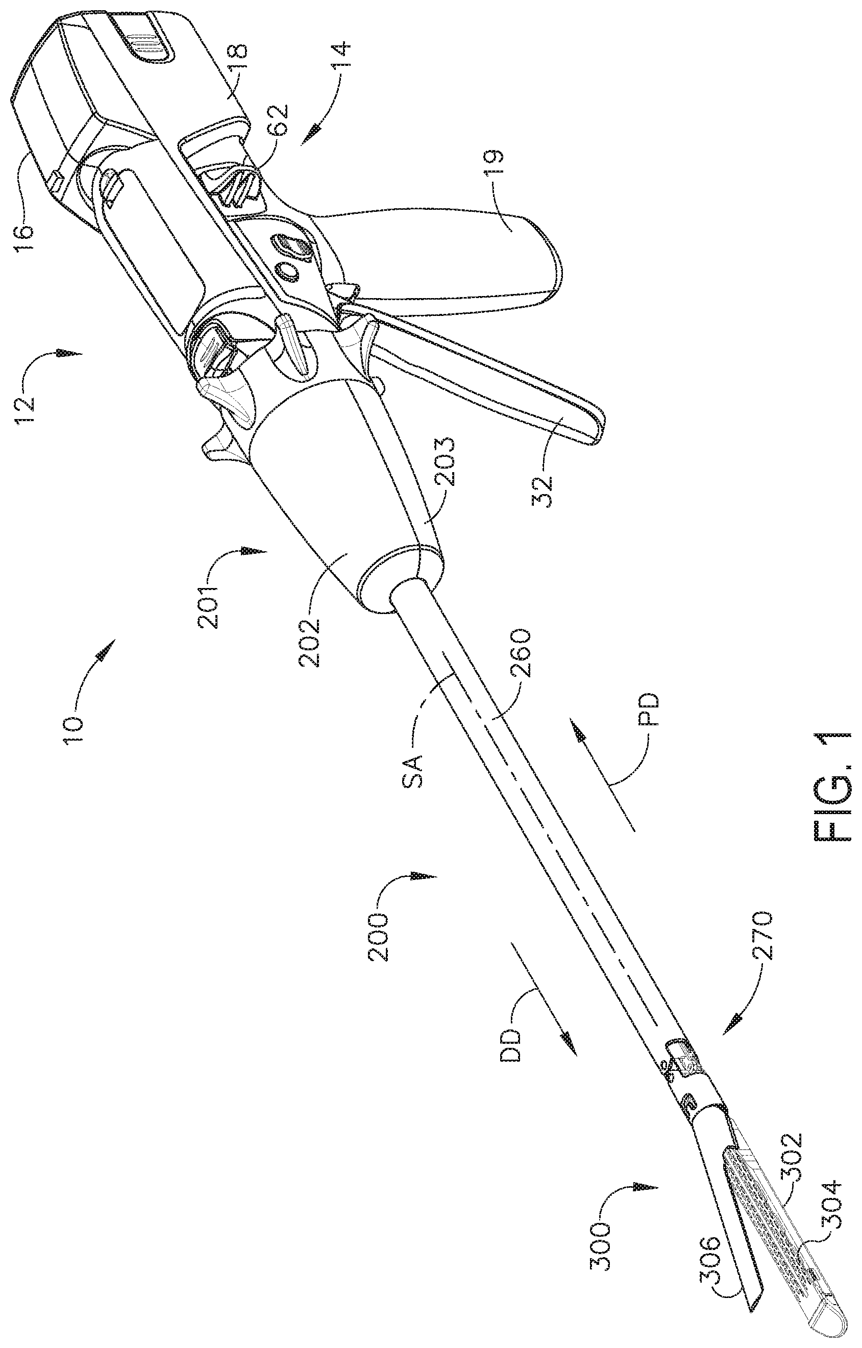 Patent US11771454 Figure 1 – Stapling assembly including a controller for monitoring a clamping laod