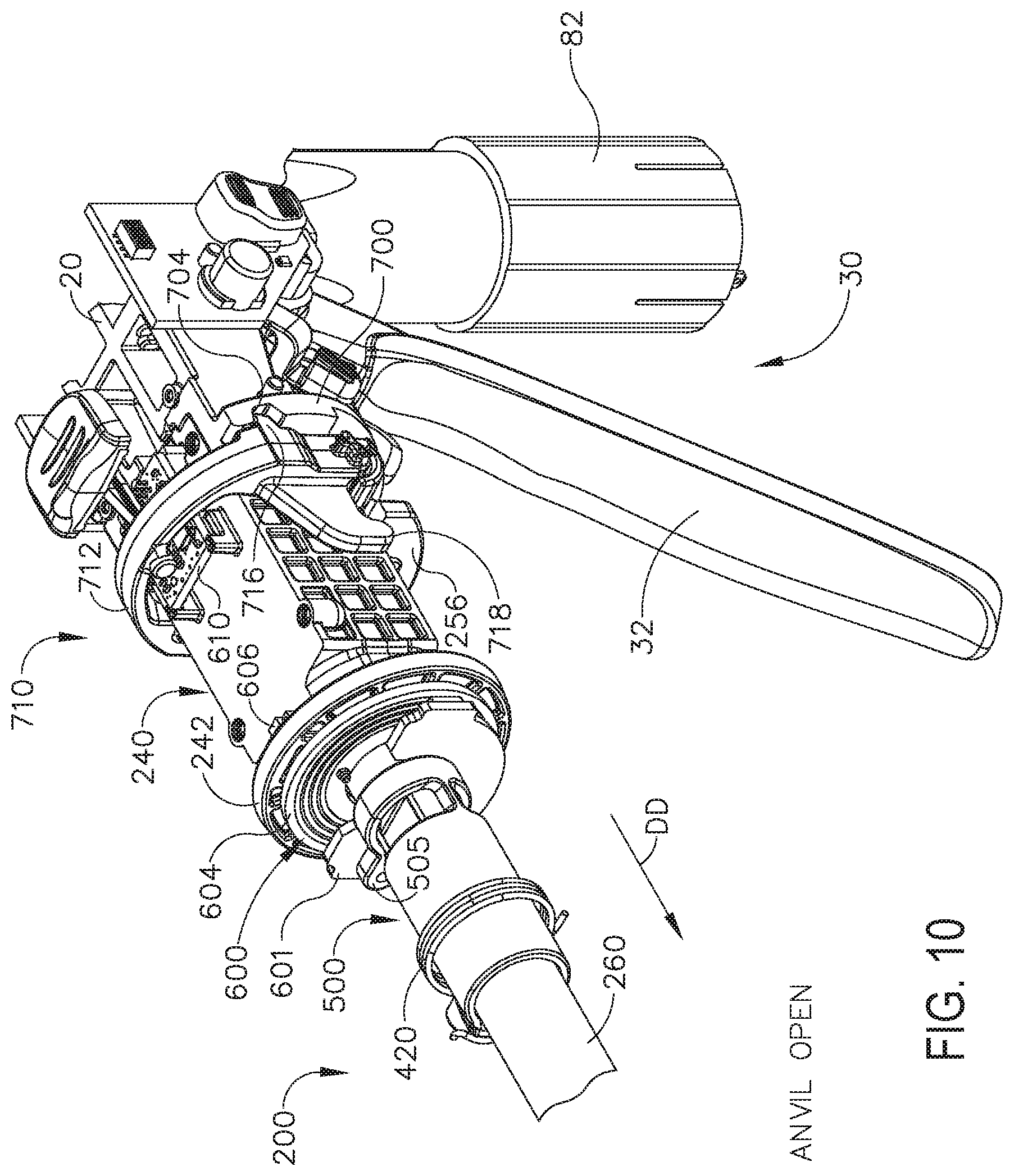 Patent US11771454 Figure 9 – Stapling assembly including a controller for monitoring a clamping laod