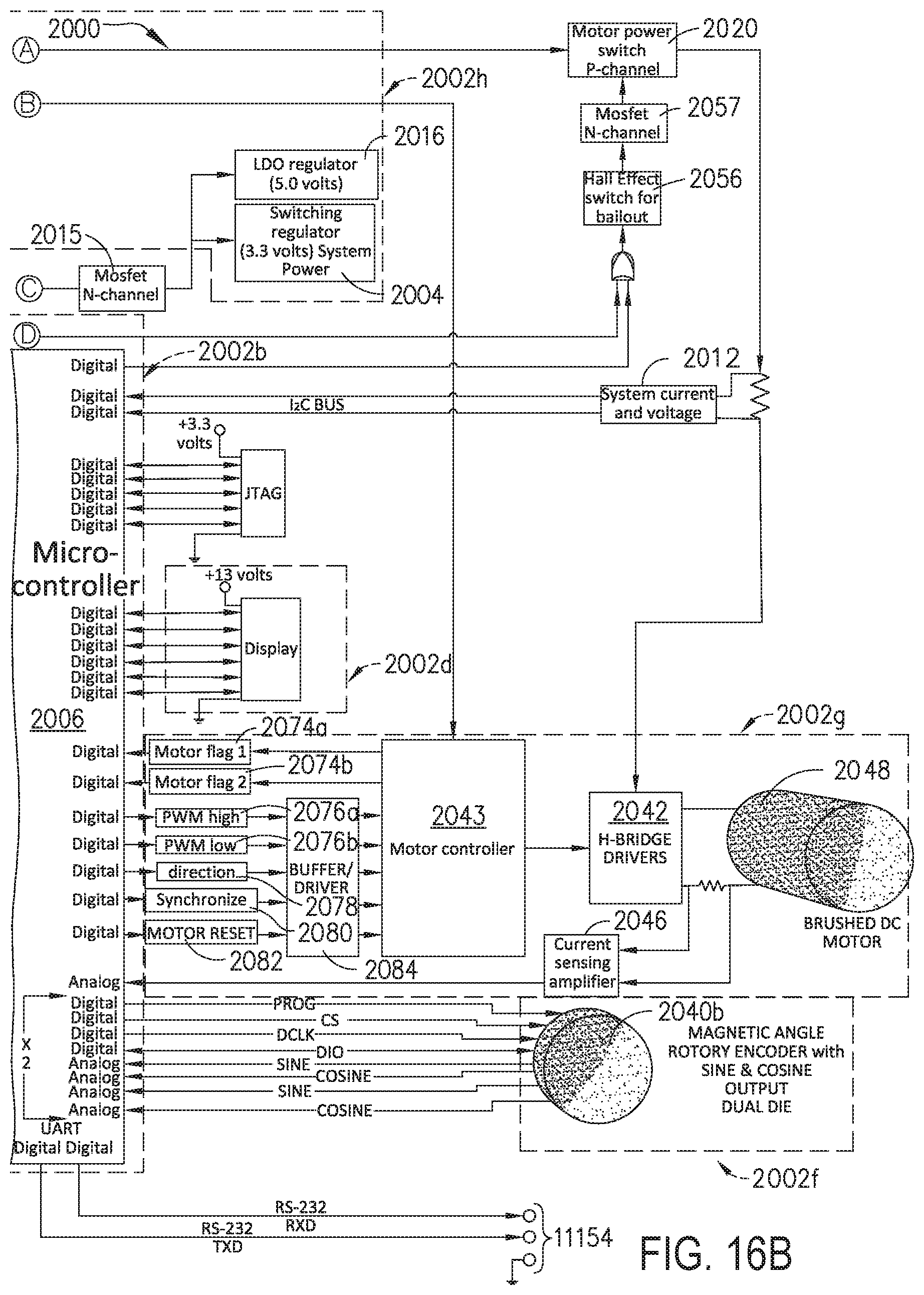 Patent US11771454 Figure 16 – Stapling assembly including a controller for monitoring a clamping laod