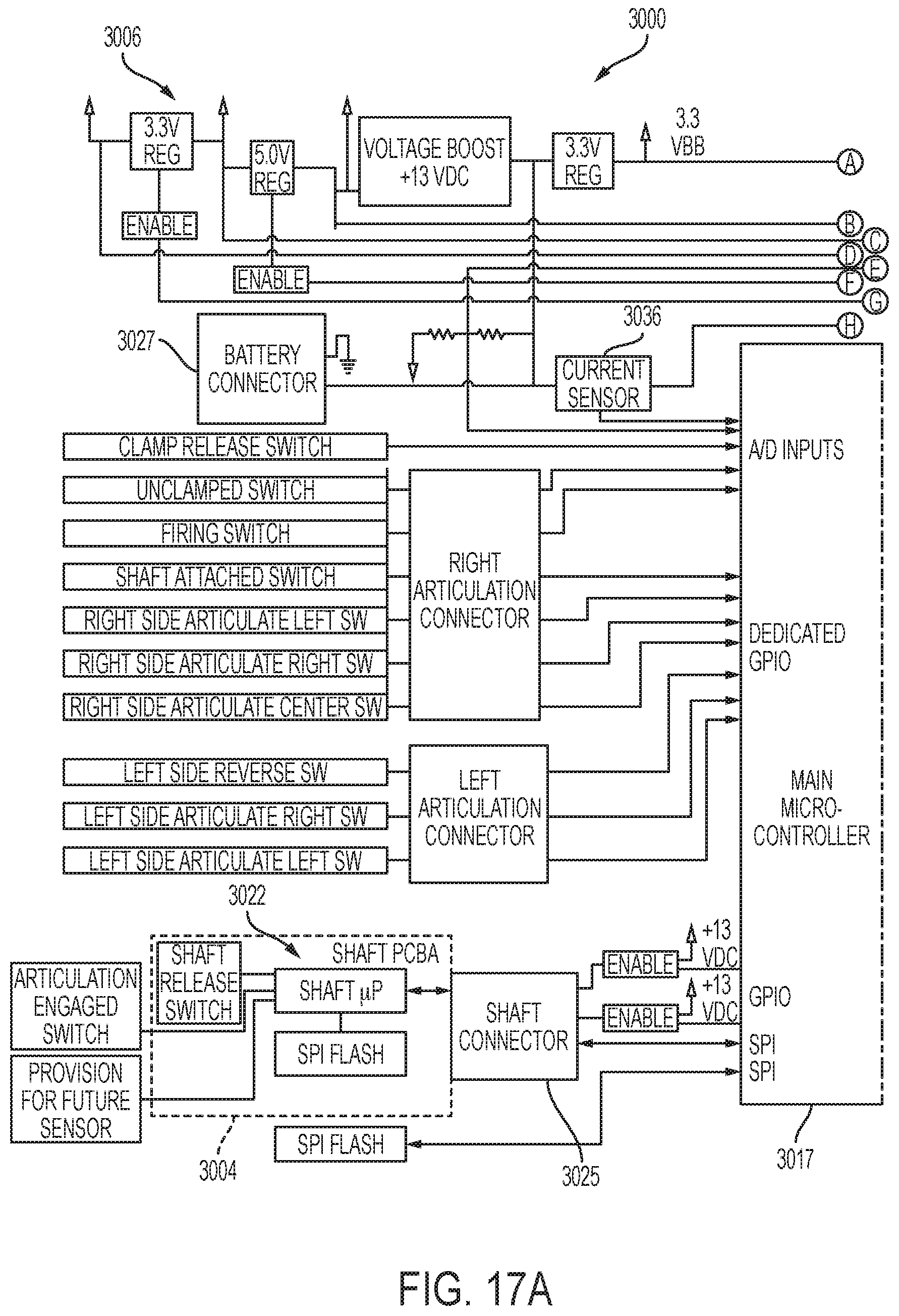 Patent US11771454 Figure 17 – Stapling assembly including a controller for monitoring a clamping laod