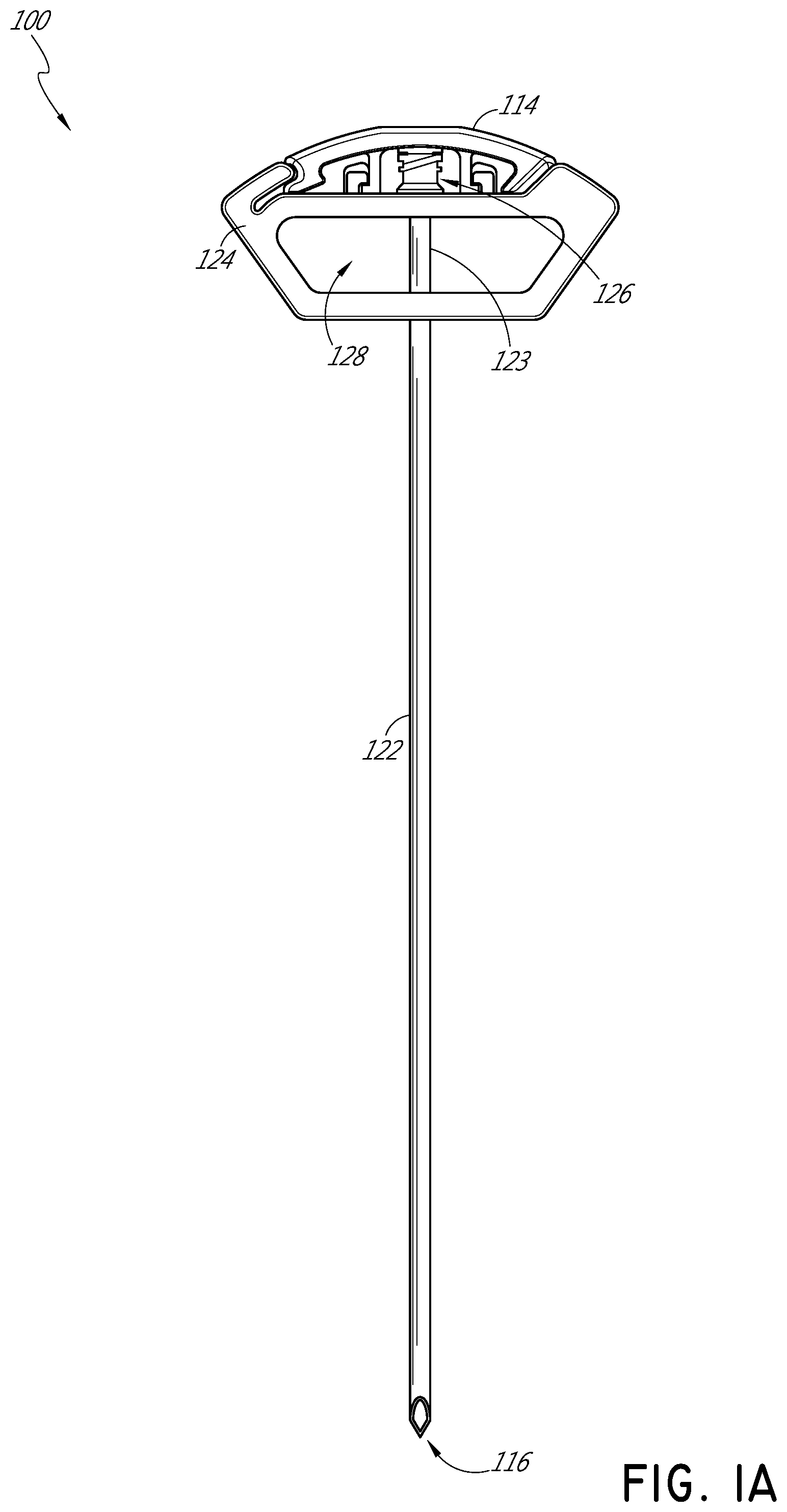 Patent US11771459 Figure 1 – Handles for needle assemblies