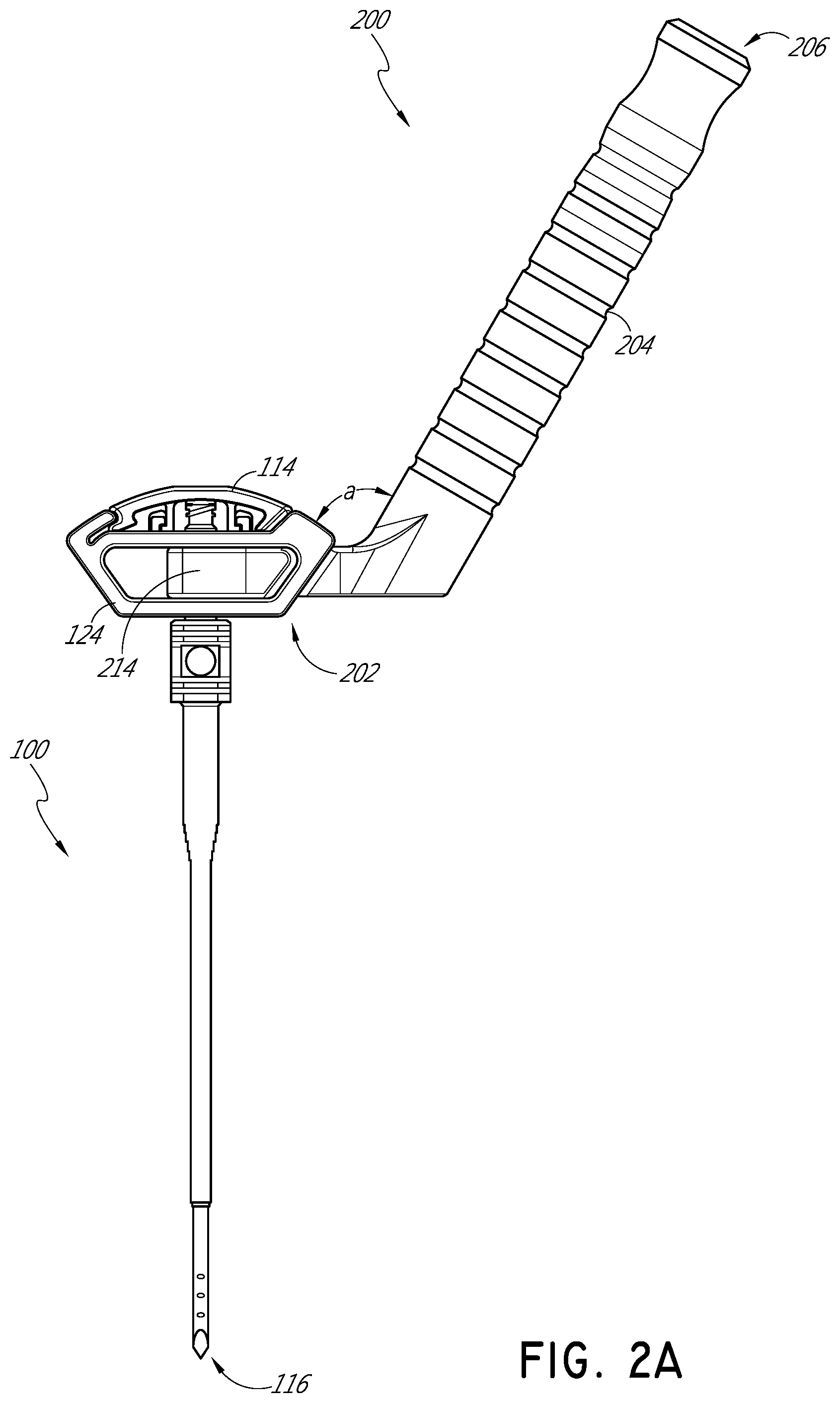 Patent US11771459 Figure 4 – Handles for needle assemblies
