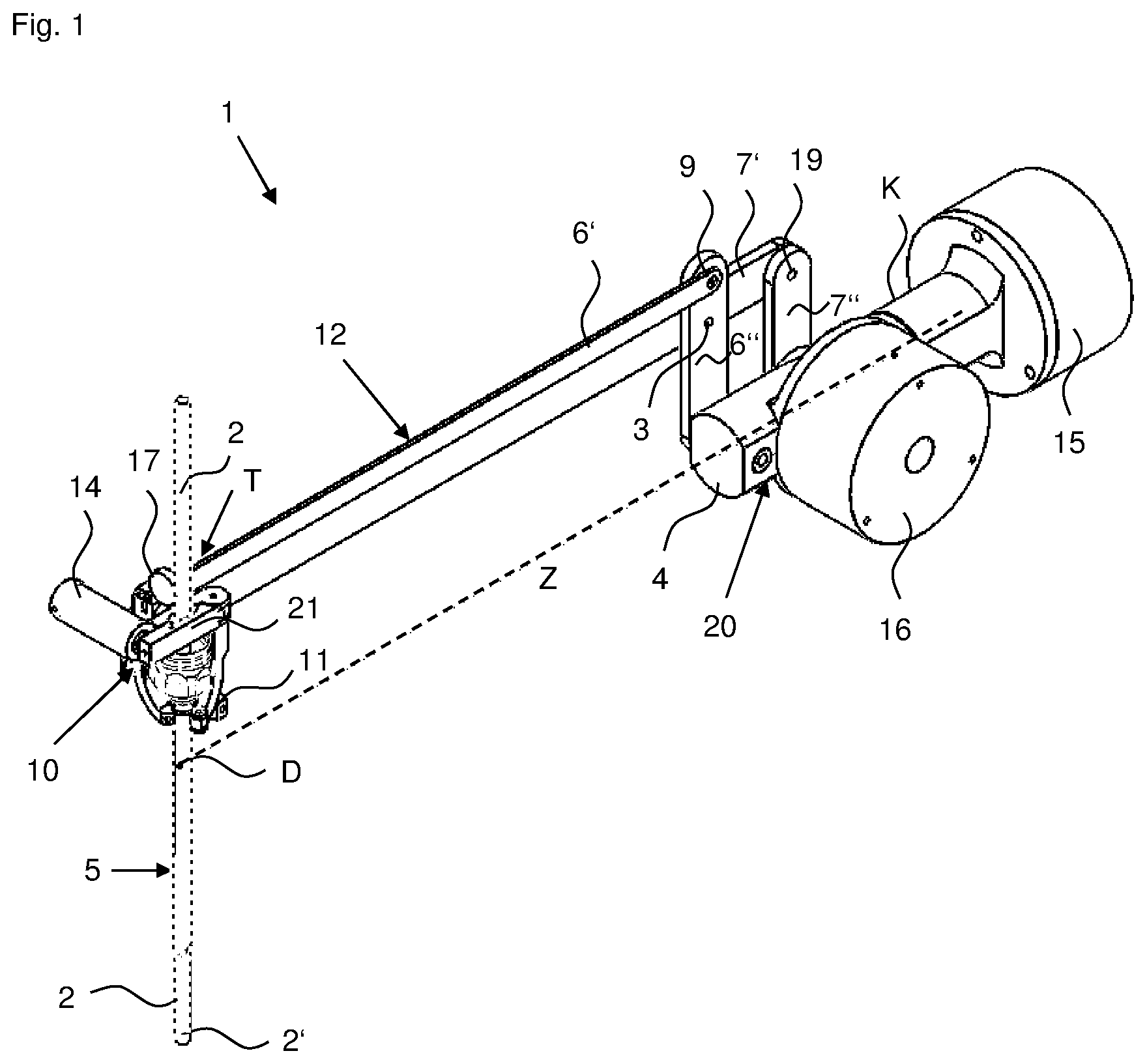 Patent US11771461 — Passive holding device, modular surgical system and method for manipulating a trocar — Figure 1