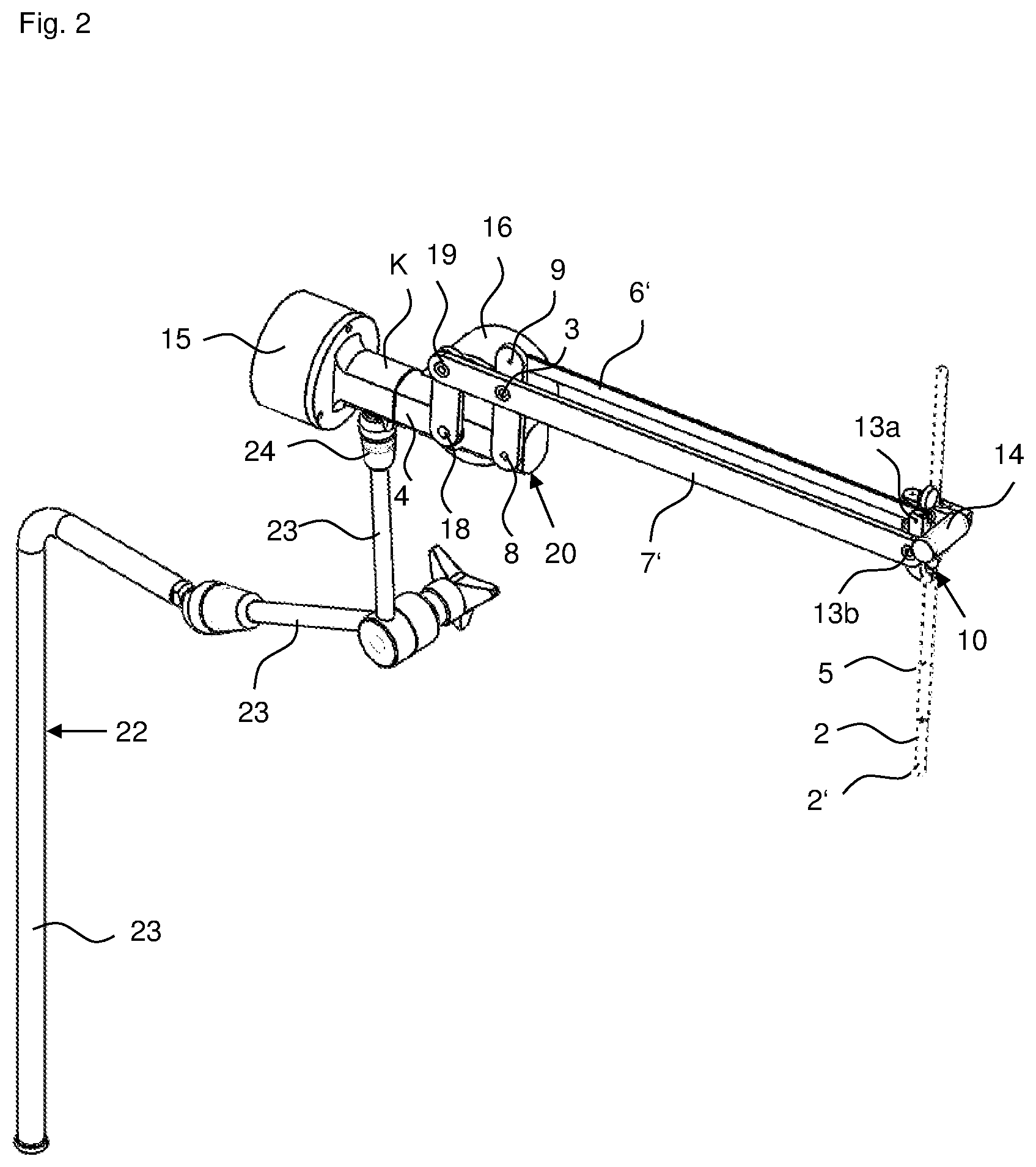 Patent US11771461 Figure 2 – Passive holding device, modular surgical system and method for manipulating a trocar