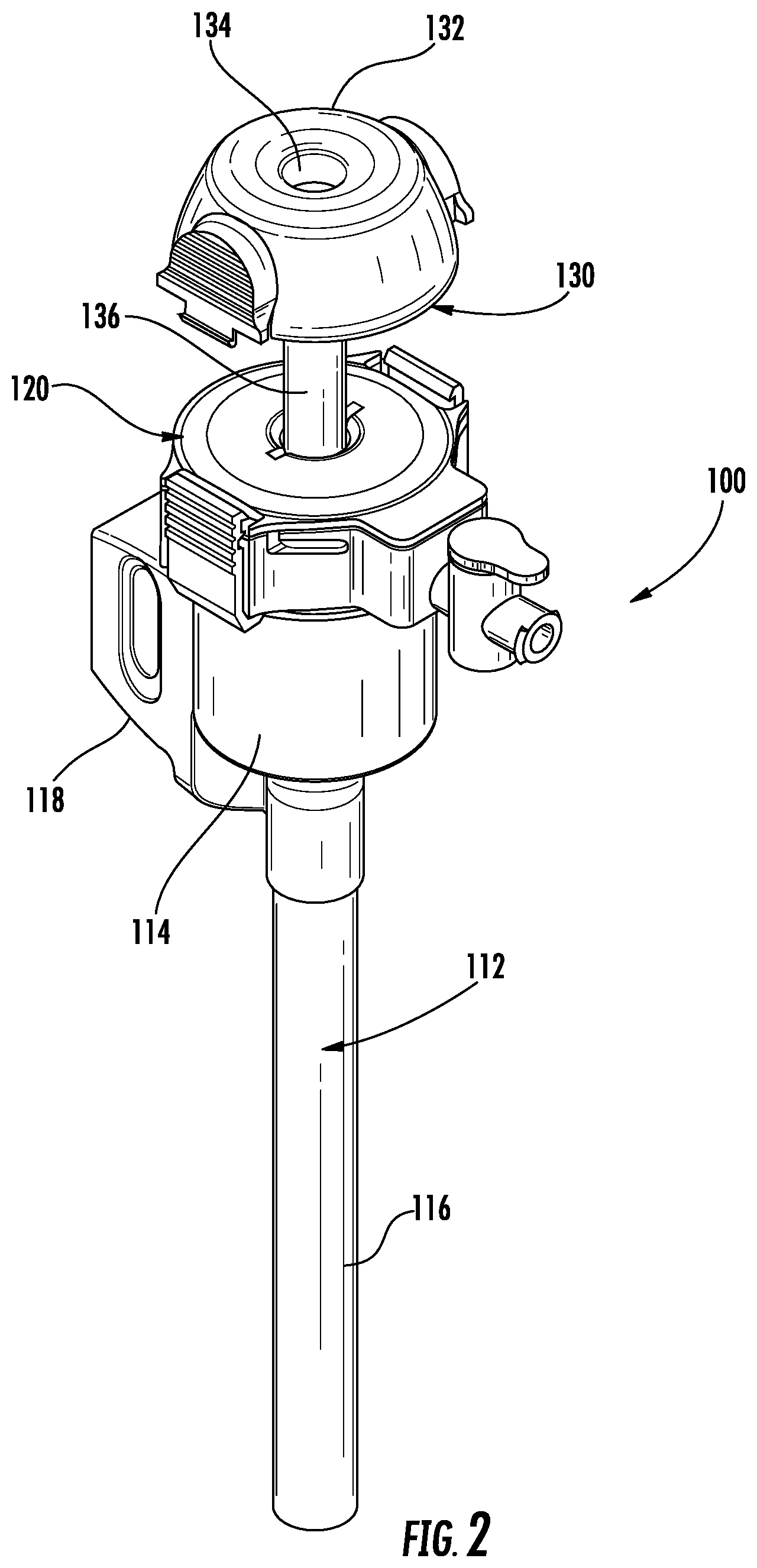 Patent US11771465 Figure 2 – Cannula assembly for robotically assisted pressure regulated laparoscopic surgical procedures