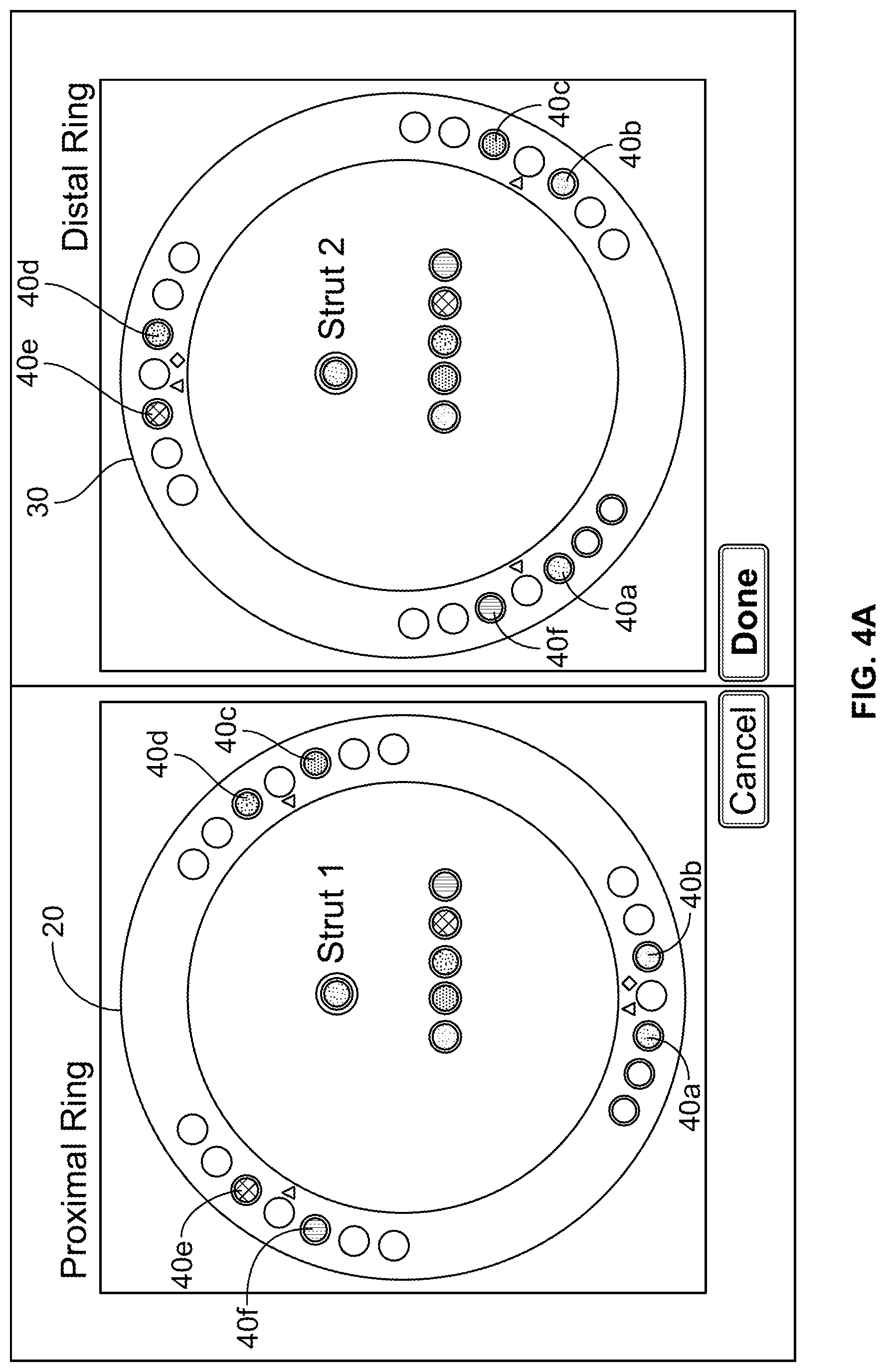 Patent US11771466 Figure 4 – Ring hole planning for external fixation frames