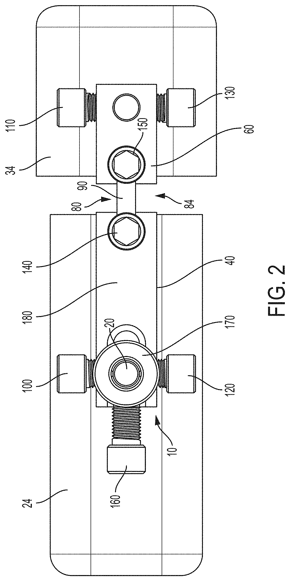 Patent US11771467 Figure 2 – Bone positioning and cutting system and method