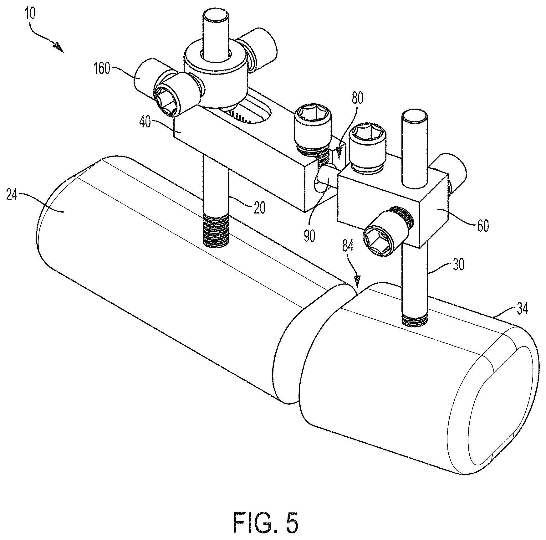Patent US11771467 Figure 5 – Bone positioning and cutting system and method