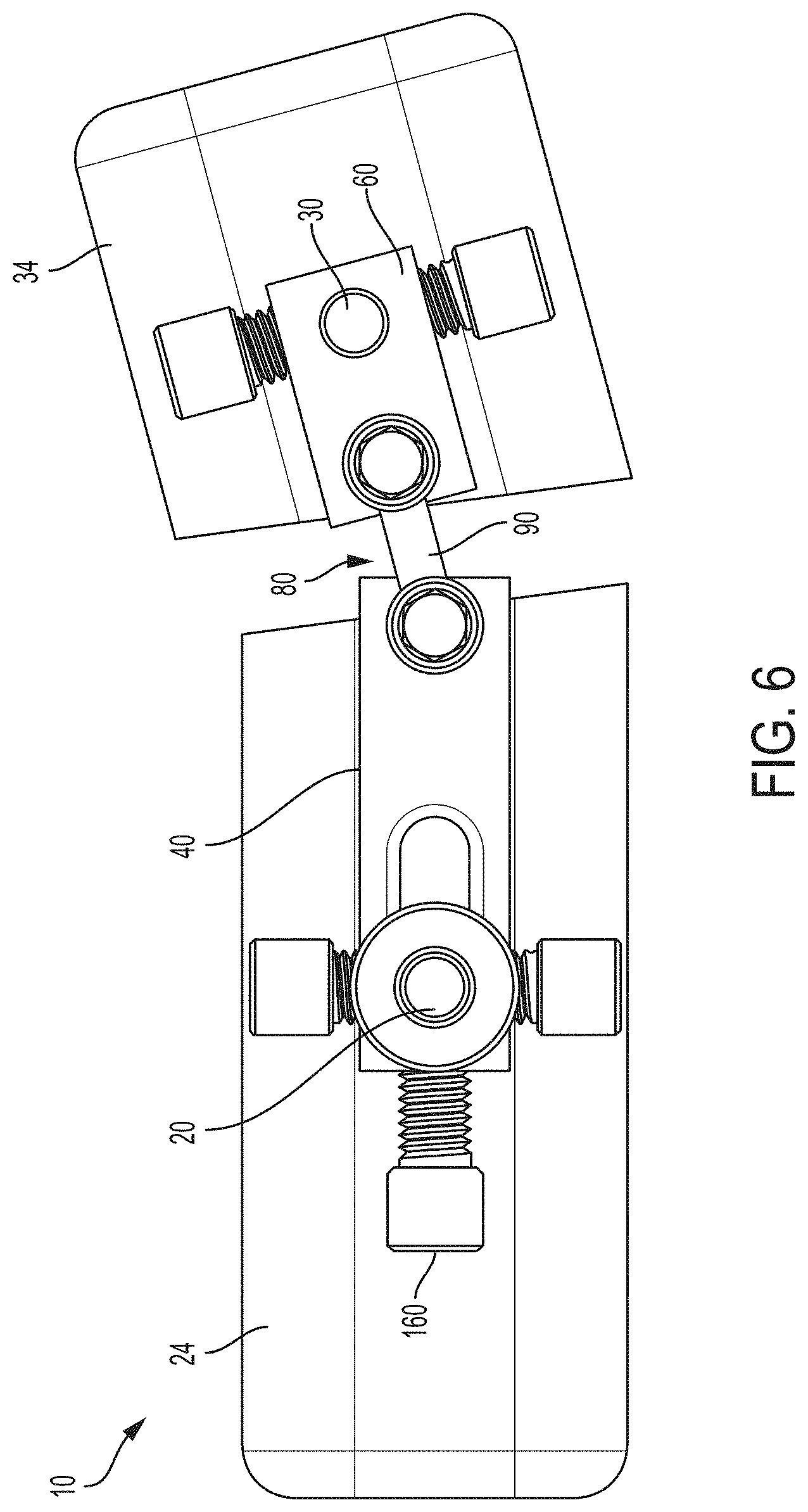 Patent US11771467 Figure 6 – Bone positioning and cutting system and method