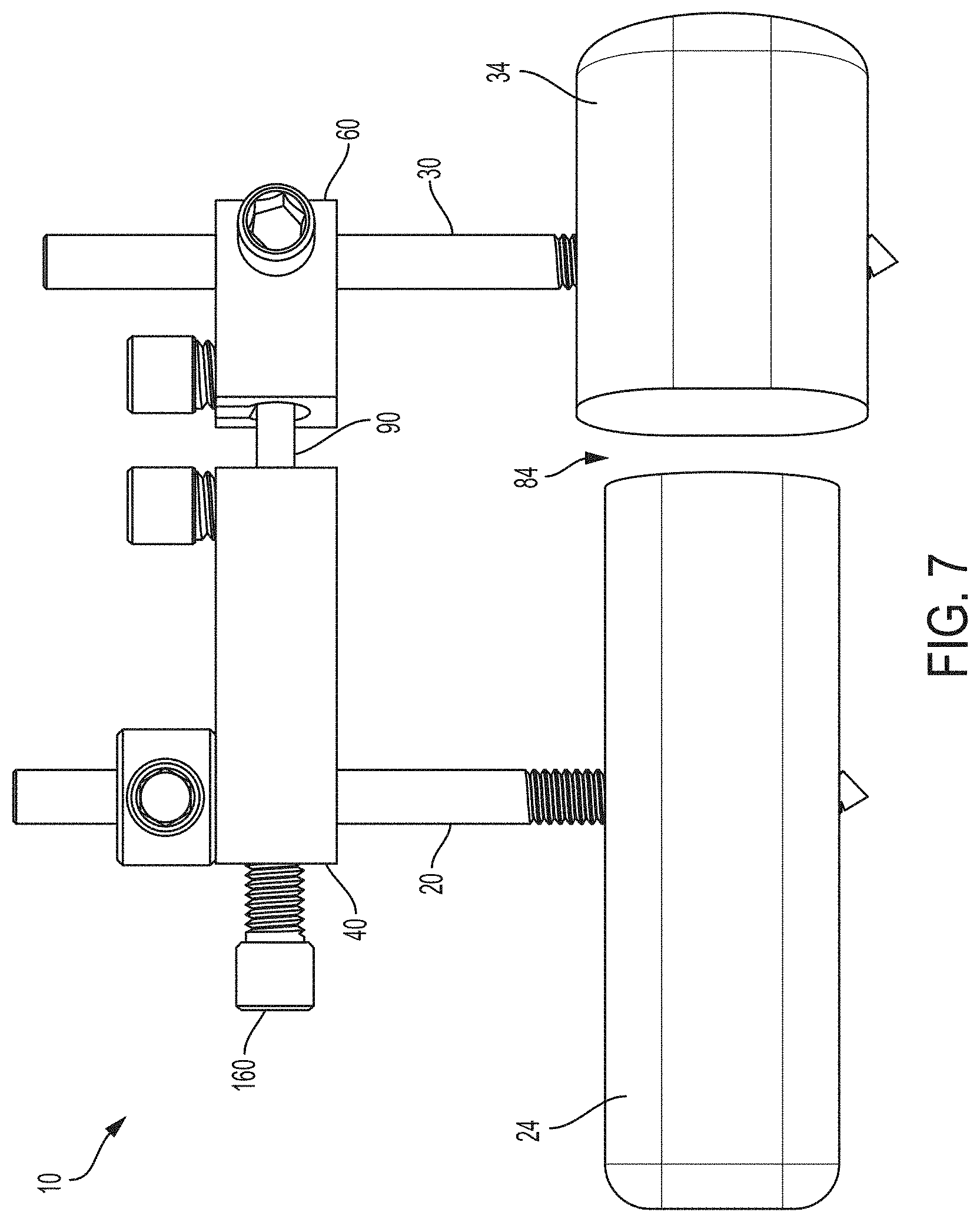 Patent US11771467 Figure 7 – Bone positioning and cutting system and method