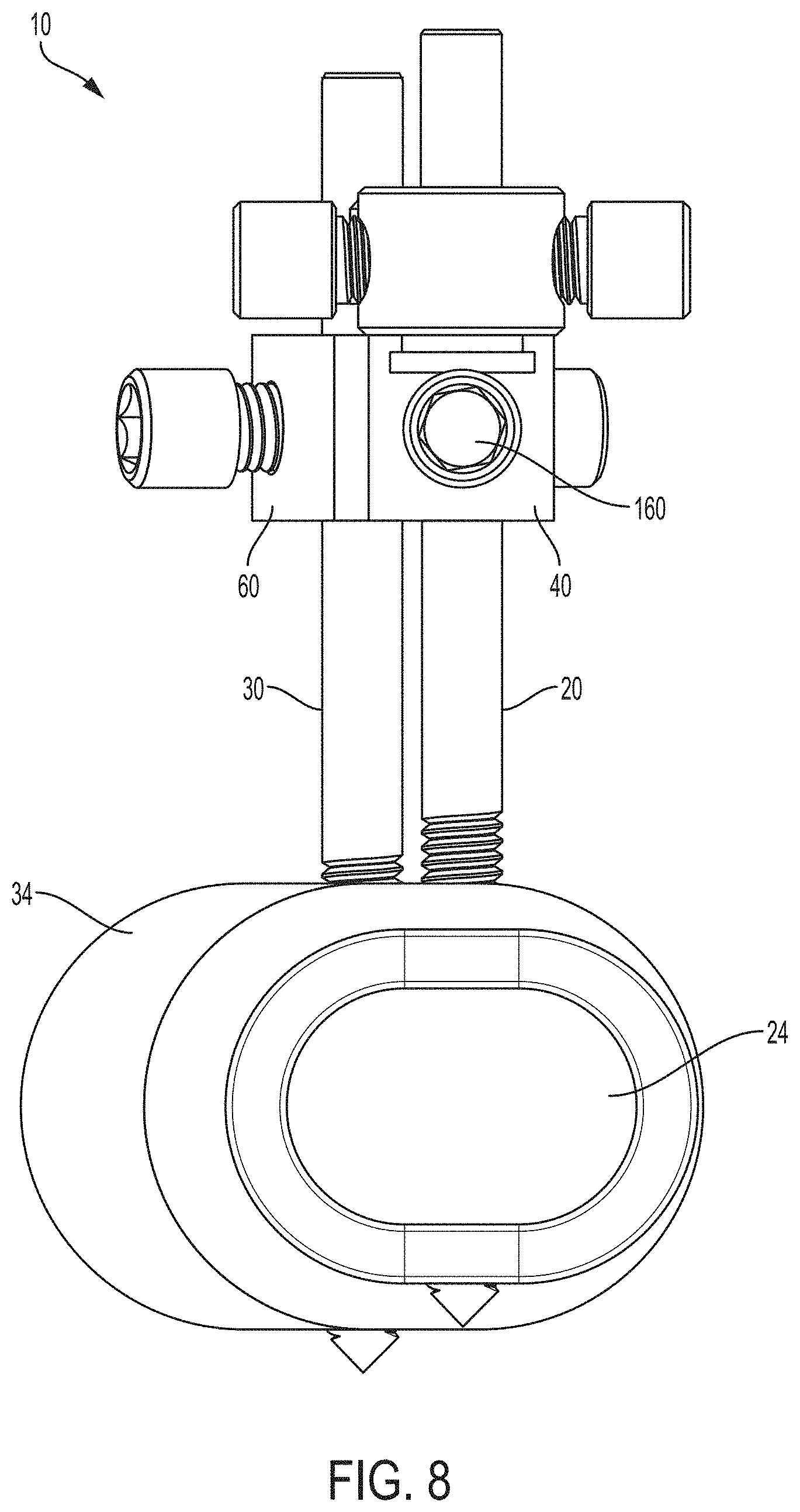 Patent US11771467 Figure 8 – Bone positioning and cutting system and method