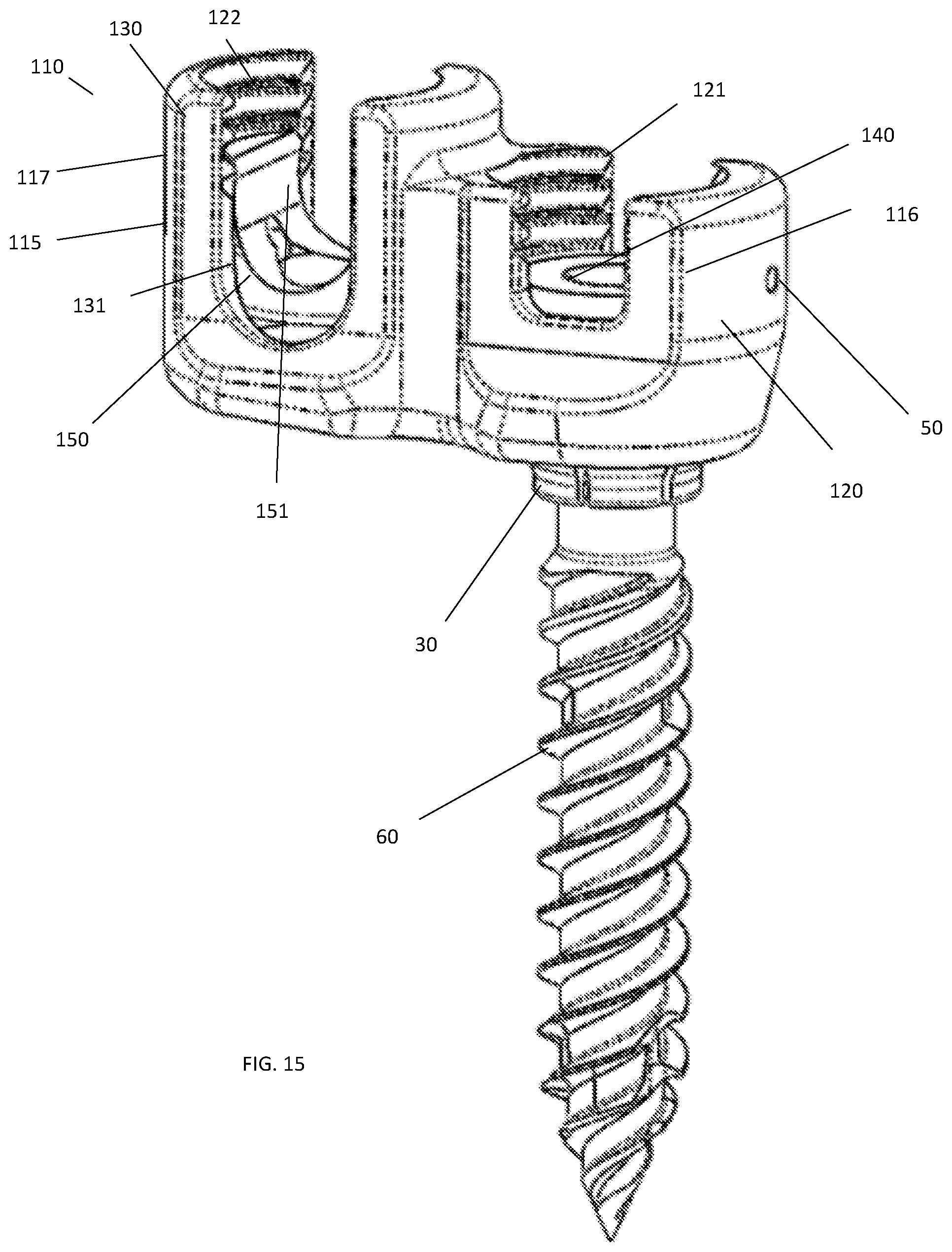 Patent US11771473 Figure 10 – Polyaxial pedicle screw