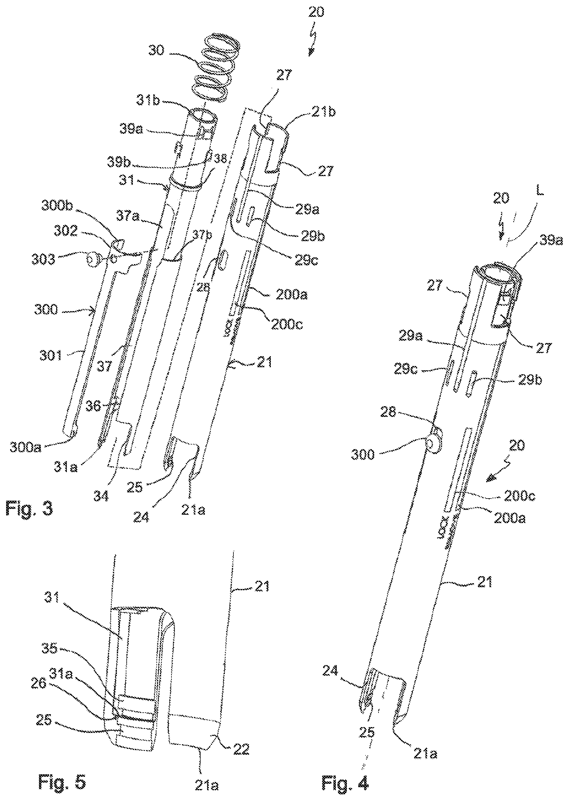 Patent US11771478 Figure 2 – Instrument for locking and unlocking a head of a bone anchor in a polyaxial bone anchoring device