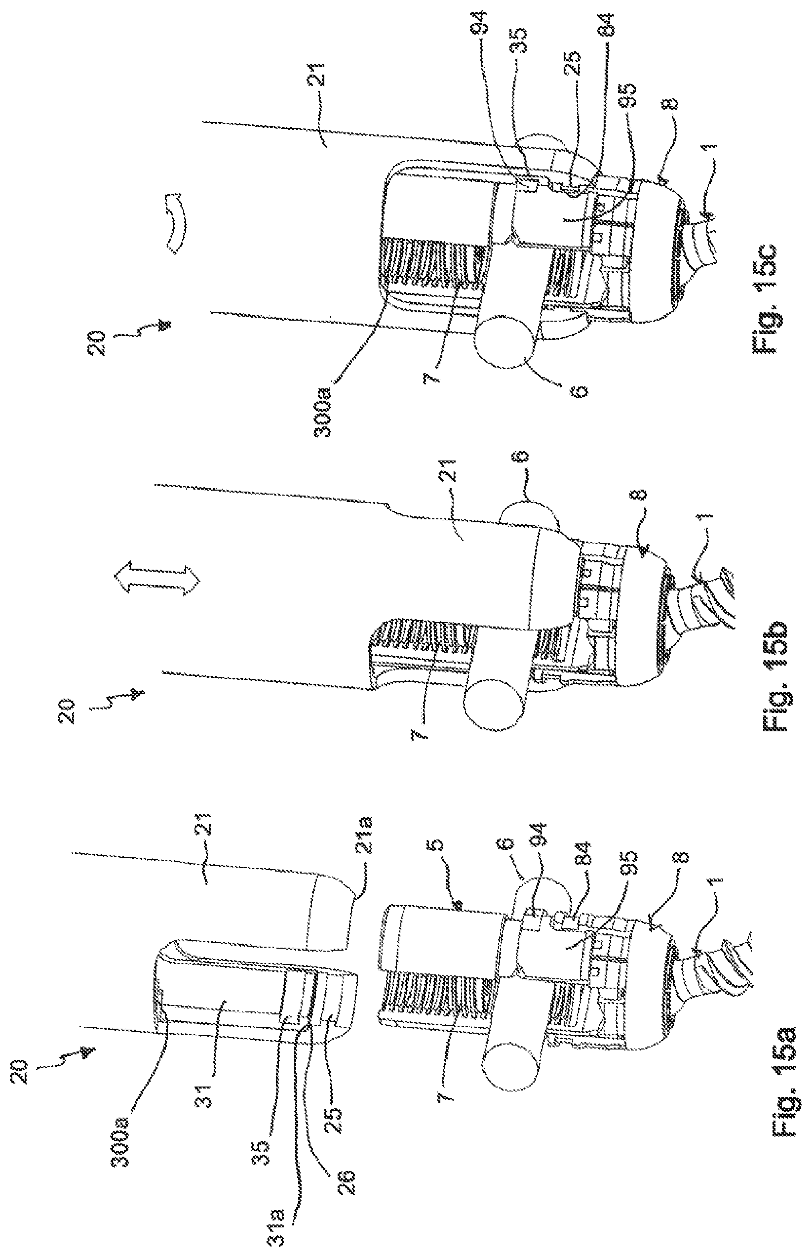 Patent US11771478 Figure 7 – Instrument for locking and unlocking a head of a bone anchor in a polyaxial bone anchoring device
