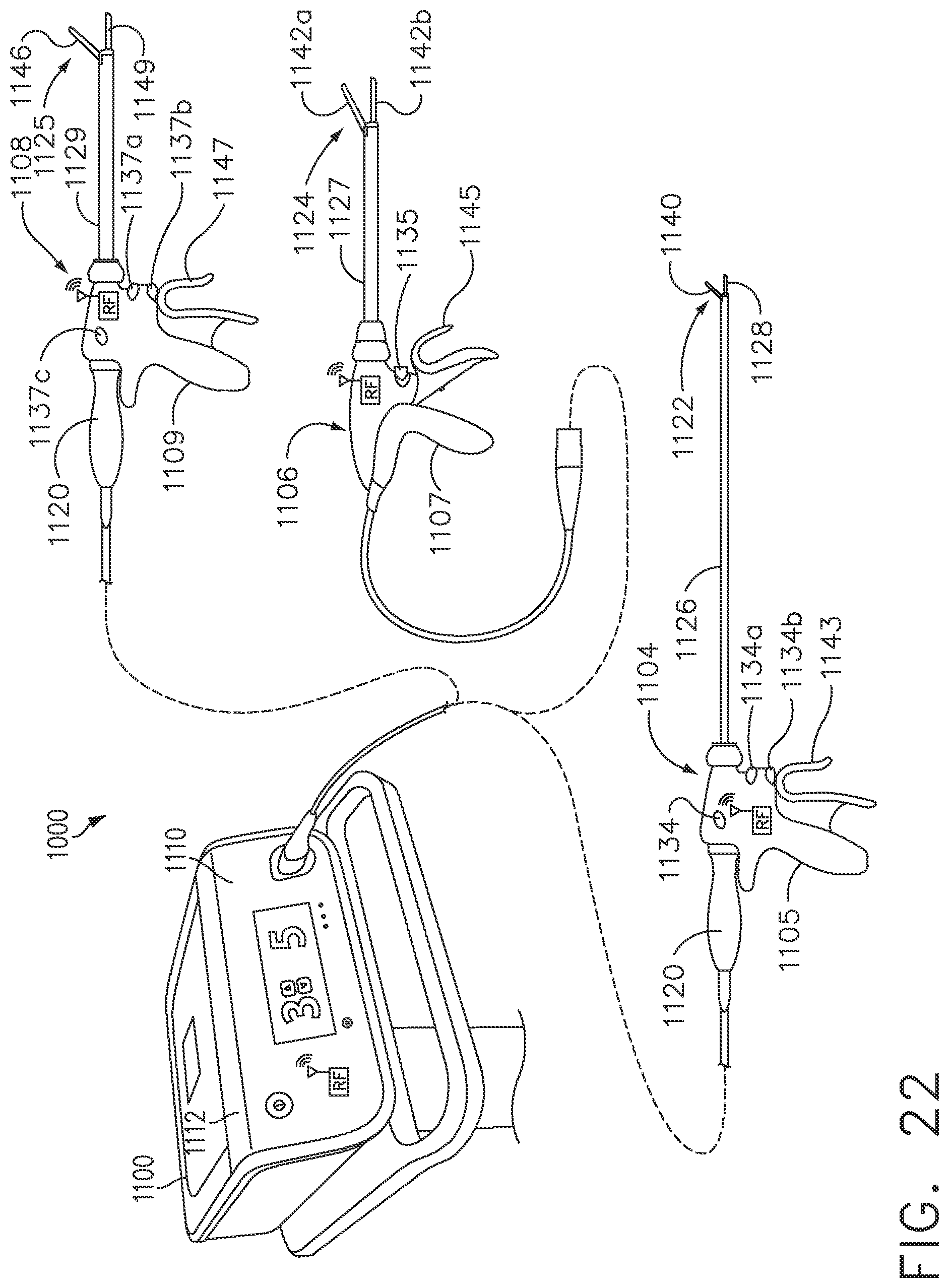 Patent US11771487 Figure 19 – Mechanisms for controlling different electromechanical systems of an electrosurgical instrument