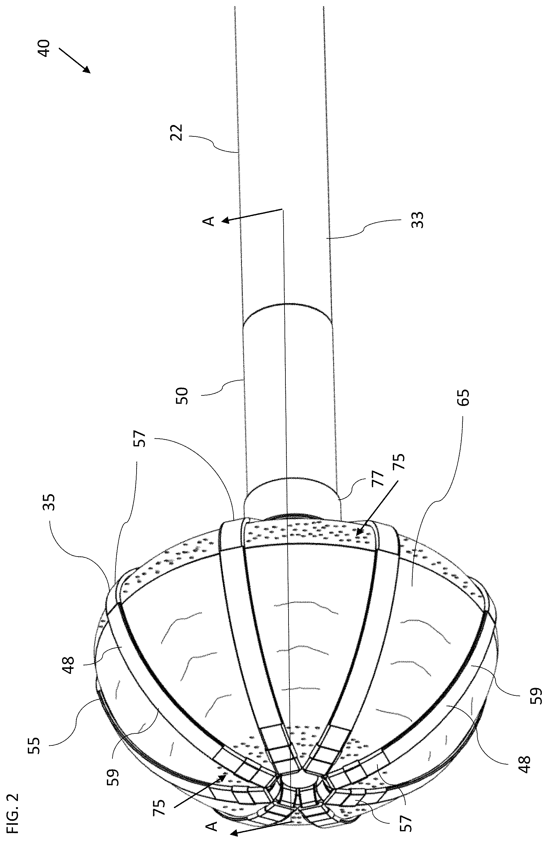Patent US11771495 Figure 2 – Basket catheter with balloon