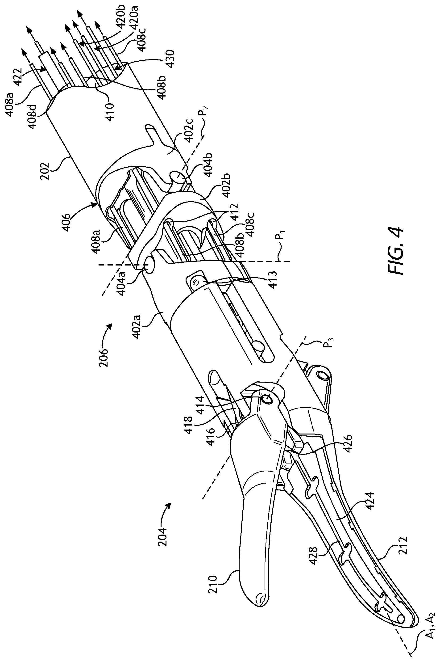 Patent US11771507 Figure 3 – Articulable wrist with flexible member and pivot guides