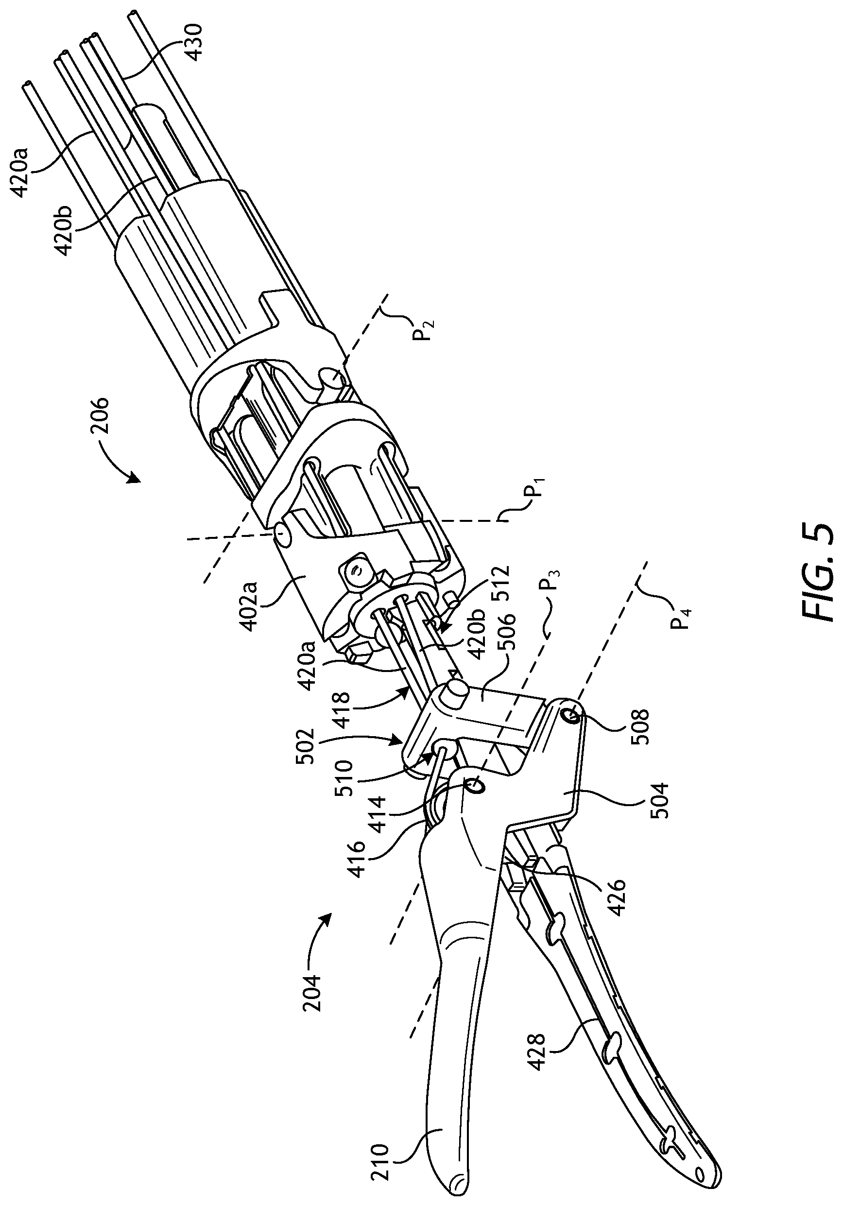 Patent US11771507 Figure 4 – Articulable wrist with flexible member and pivot guides
