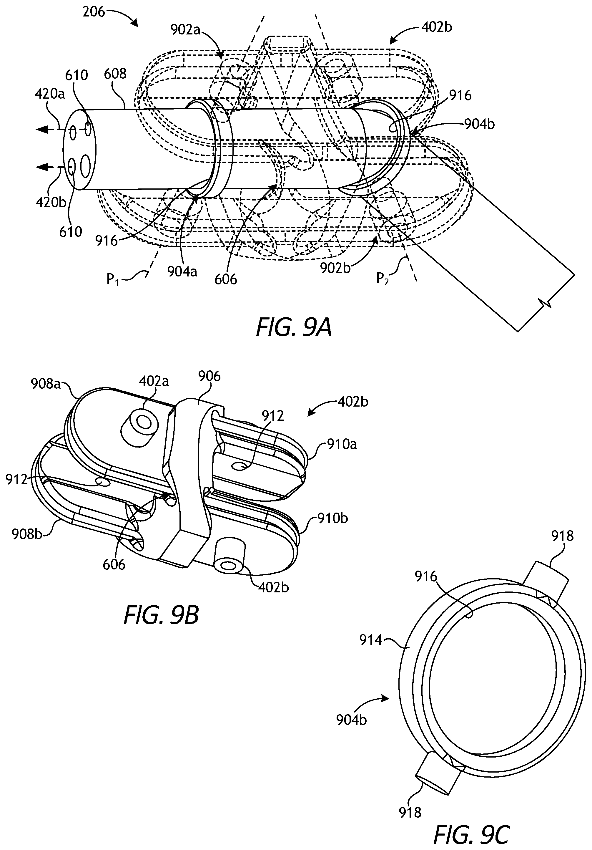 Patent US11771507 Figure 9 – Articulable wrist with flexible member and pivot guides