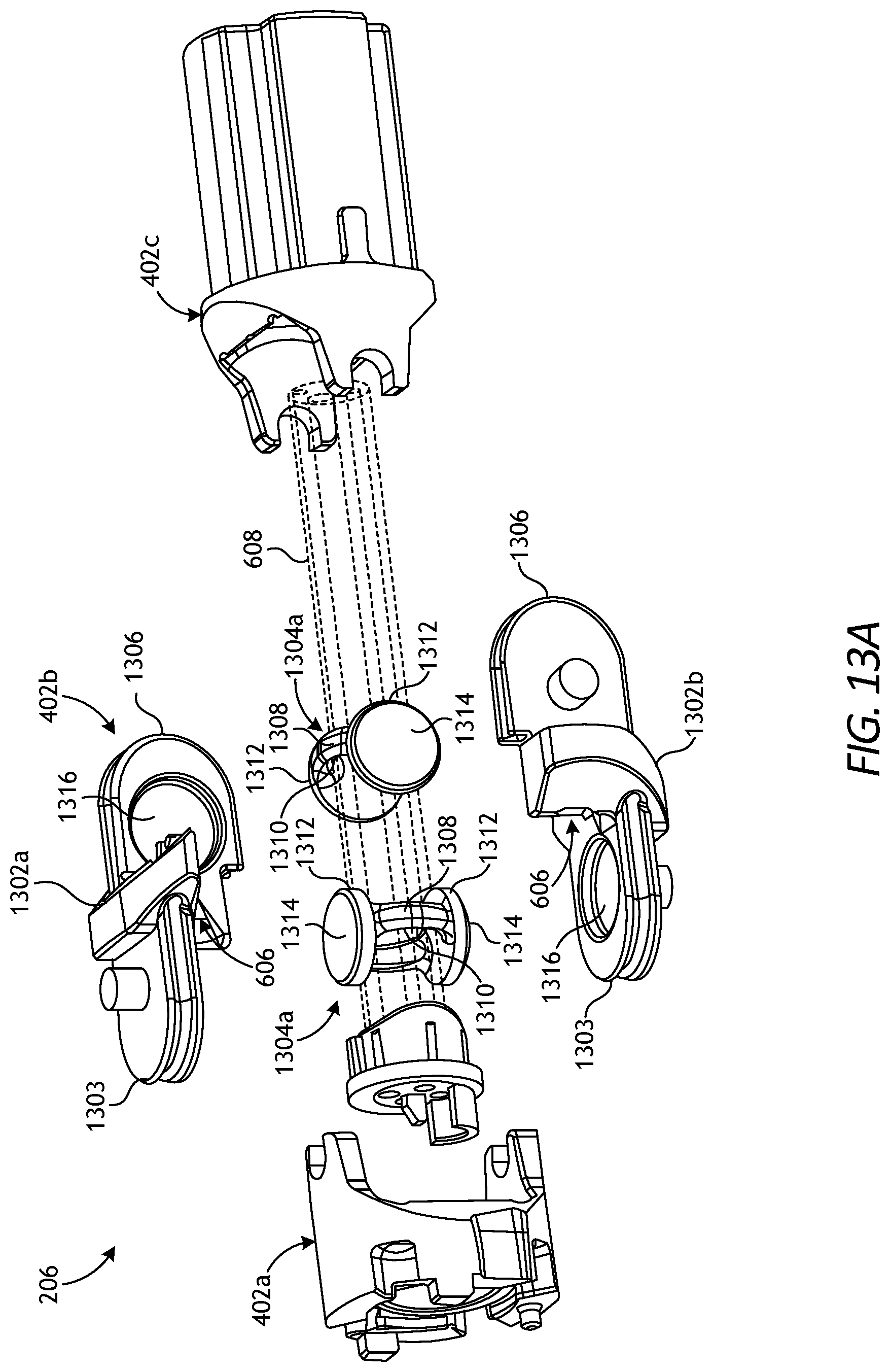 Patent US11771507 Figure 13 – Articulable wrist with flexible member and pivot guides
