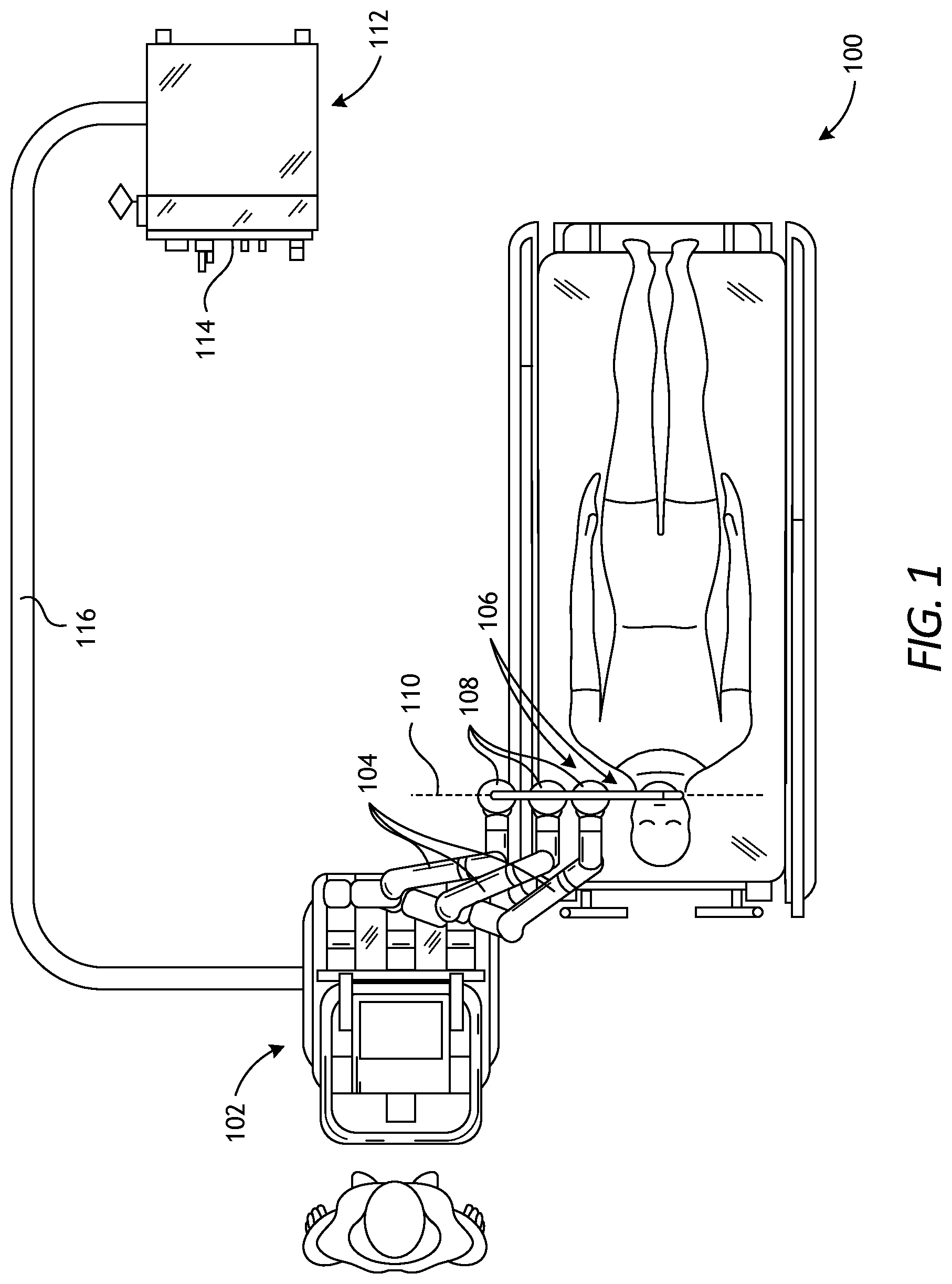 Patent US11771509 — Translating robotic surgical tools with integrated firing mechanisms — Figure 1