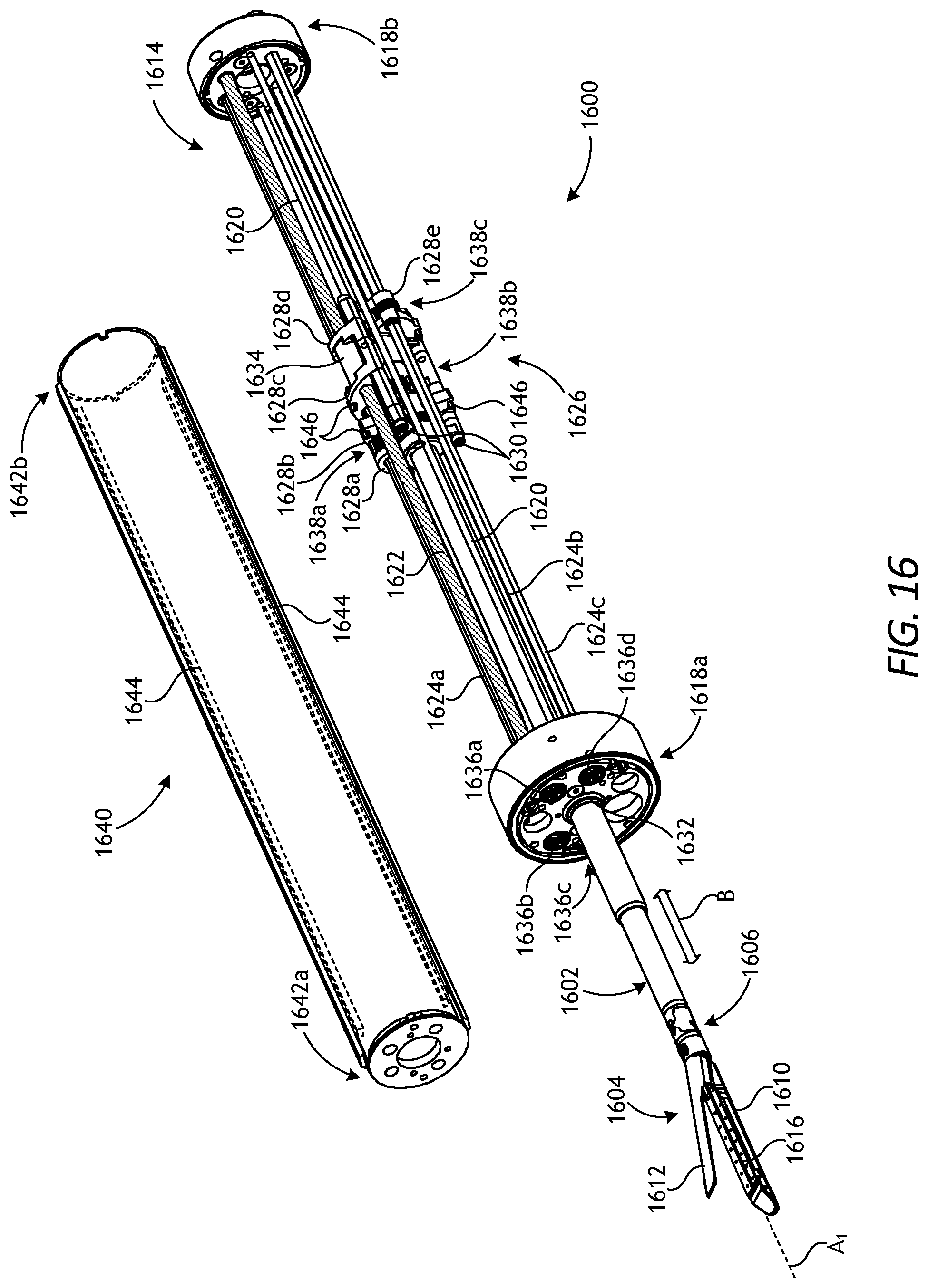 Patent US11771509 Figure 14 – Translating robotic surgical tools with integrated firing mechanisms