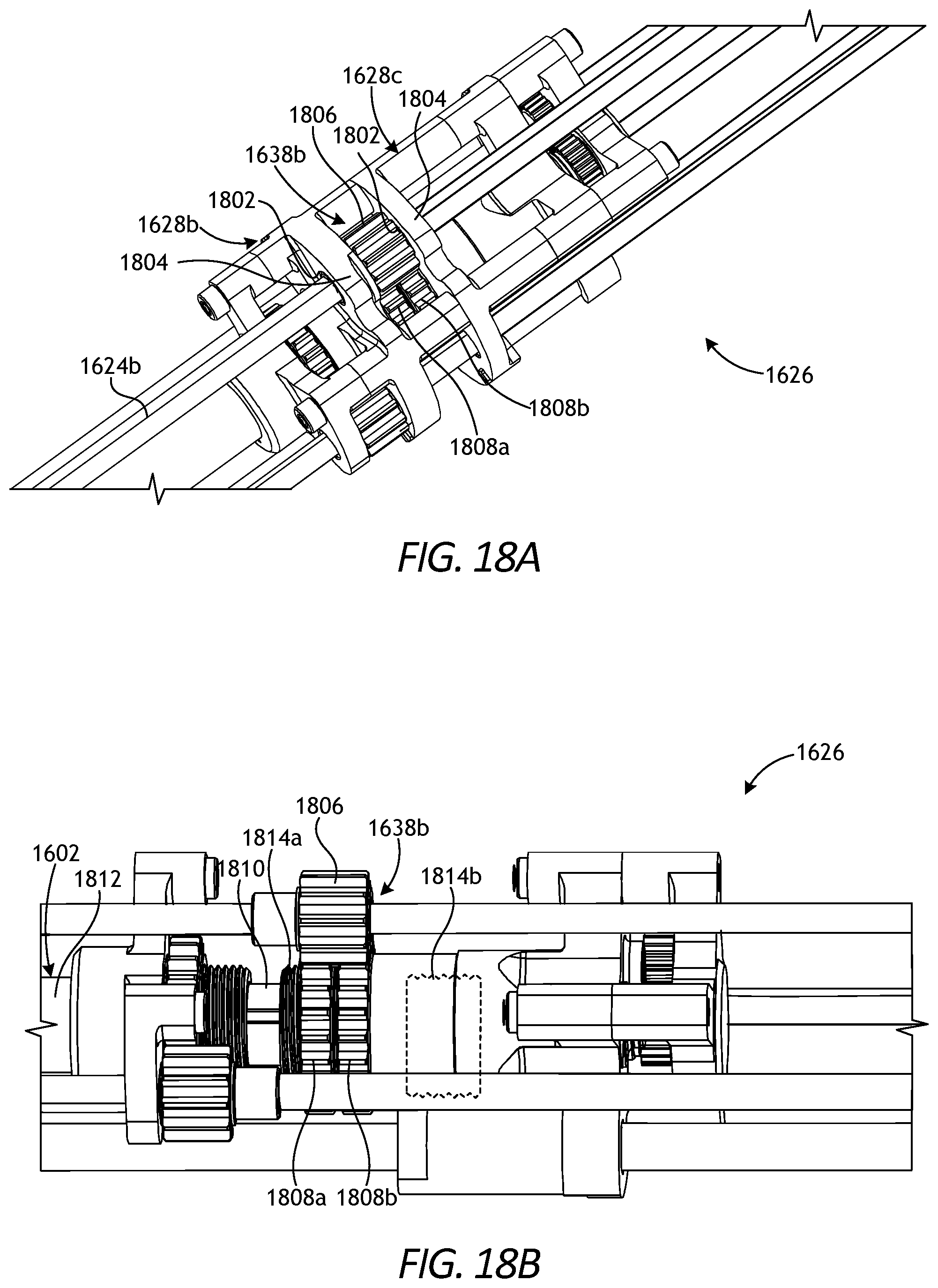 Patent US11771509 Figure 17 – Translating robotic surgical tools with integrated firing mechanisms
