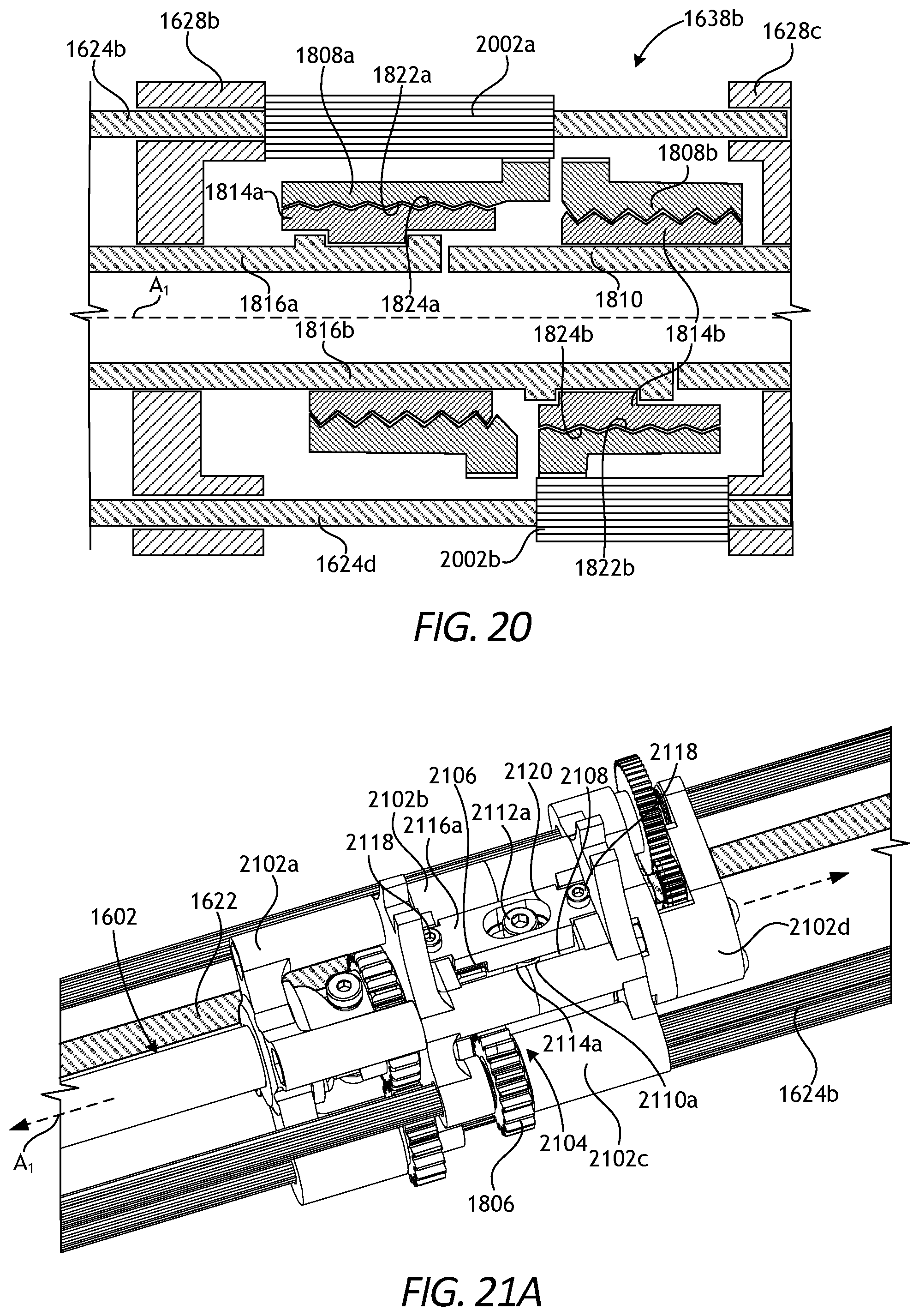 Patent US11771509 Figure 19 – Translating robotic surgical tools with integrated firing mechanisms