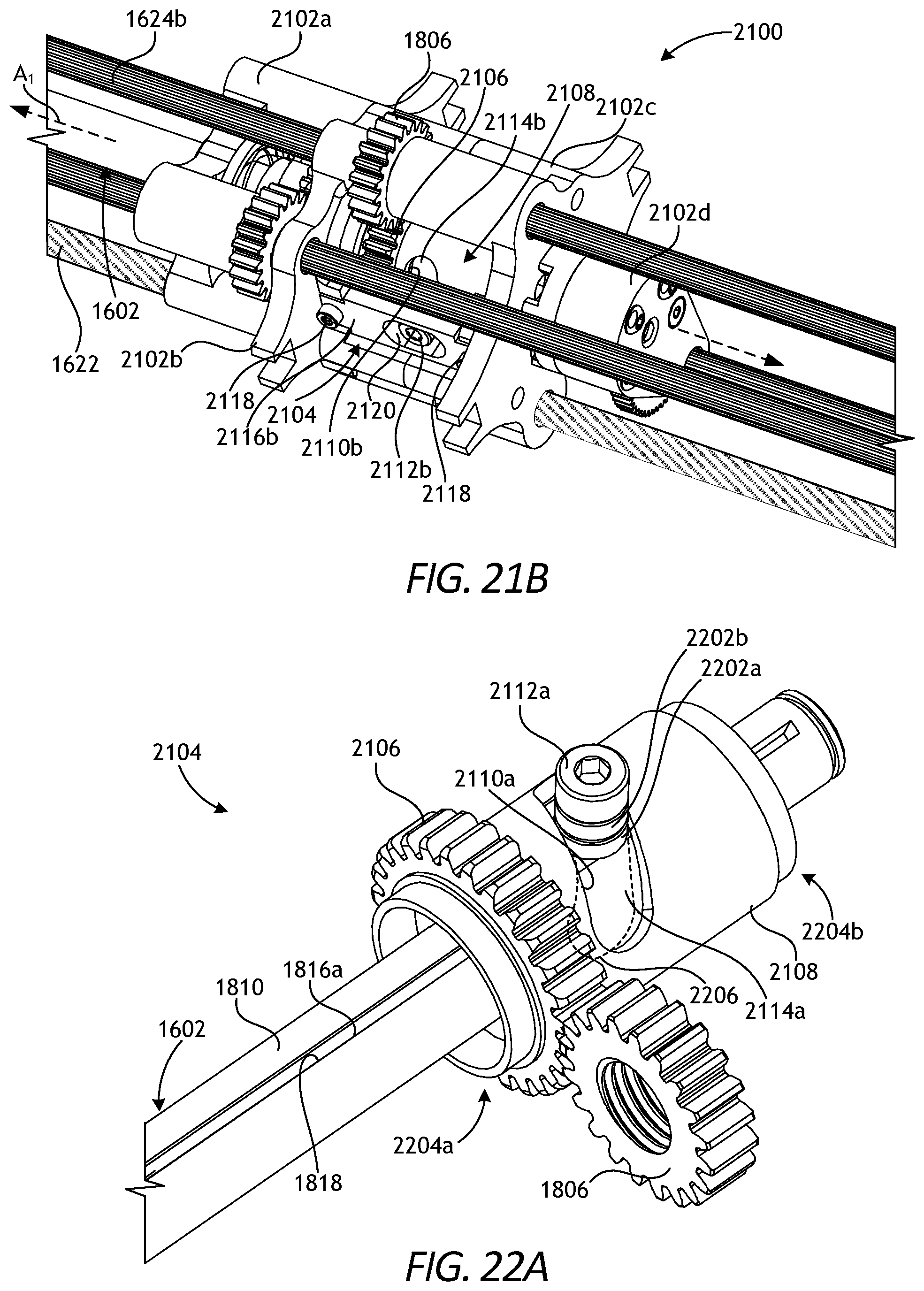 Patent US11771509 Figure 20 – Translating robotic surgical tools with integrated firing mechanisms
