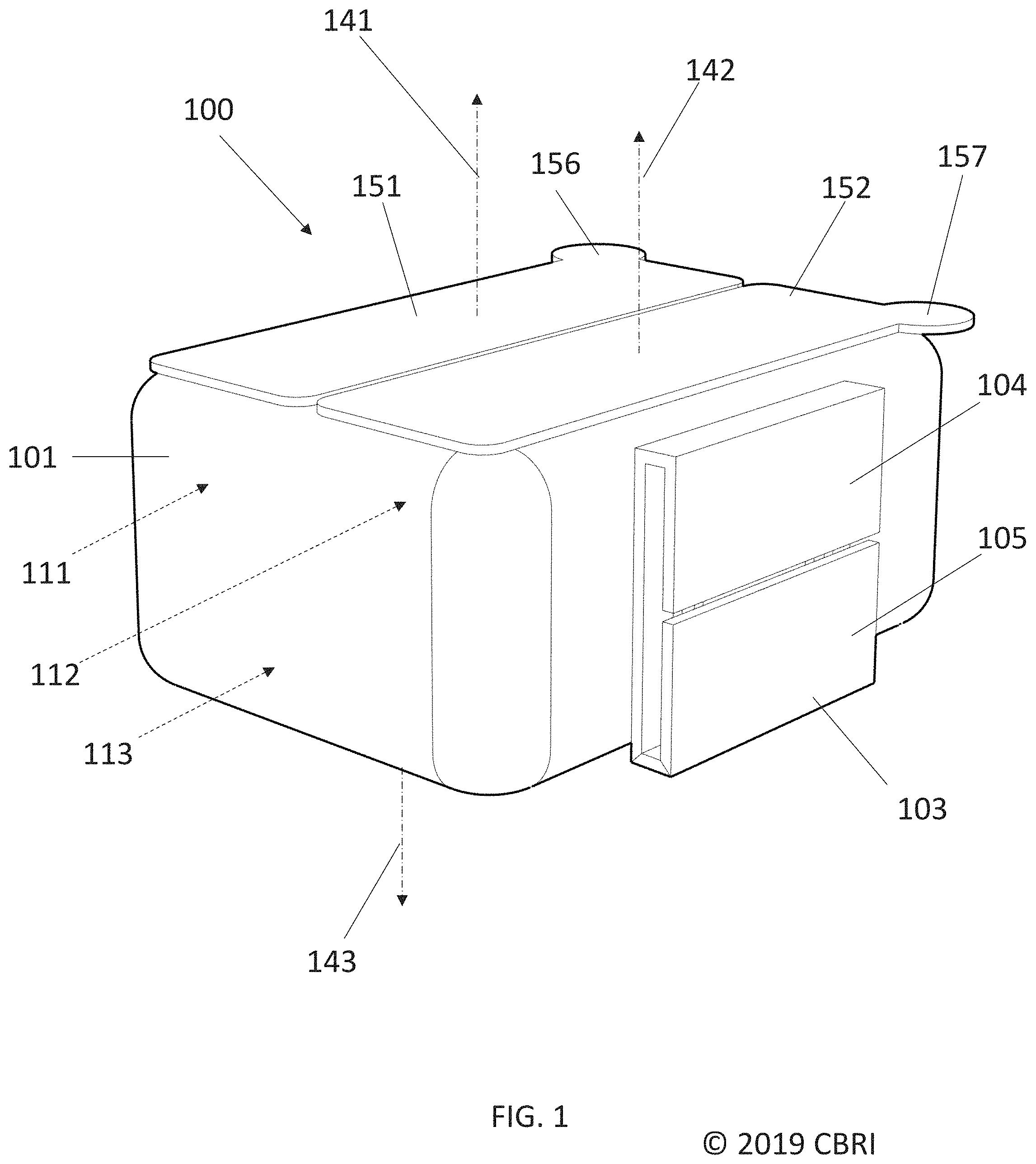 Patent US11771514 Figure 1 – Containers and methods for tissue storage during surgery
