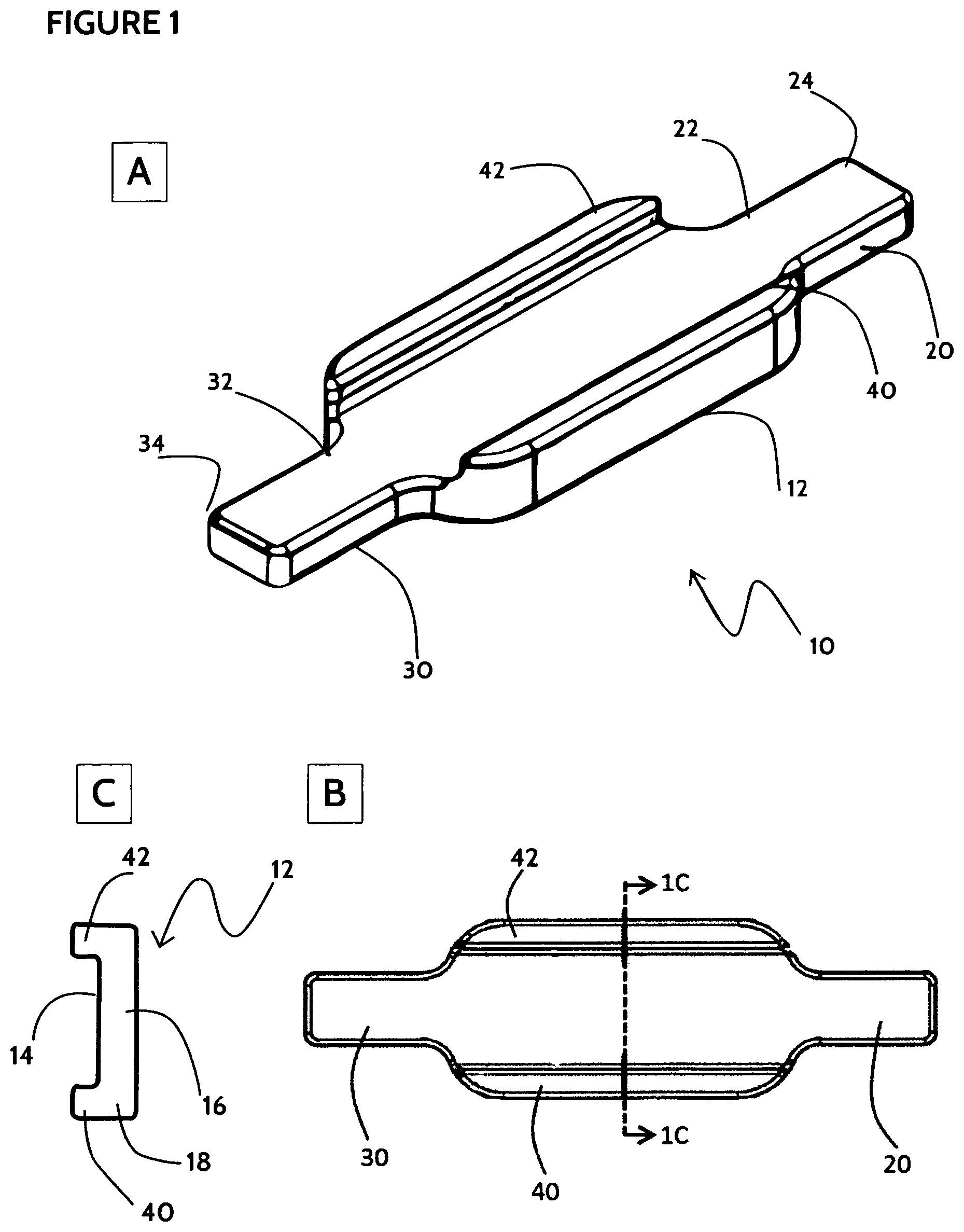 Patent US11771532 Figure 1 – Direct dental bridge