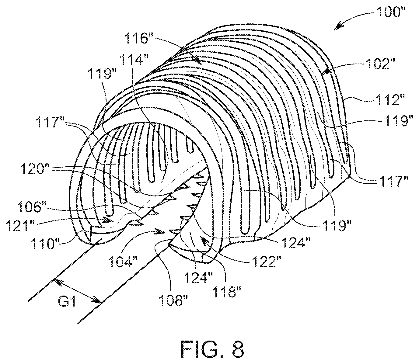 Patent US11771545 Figure 8 – Prosthesis for trachea