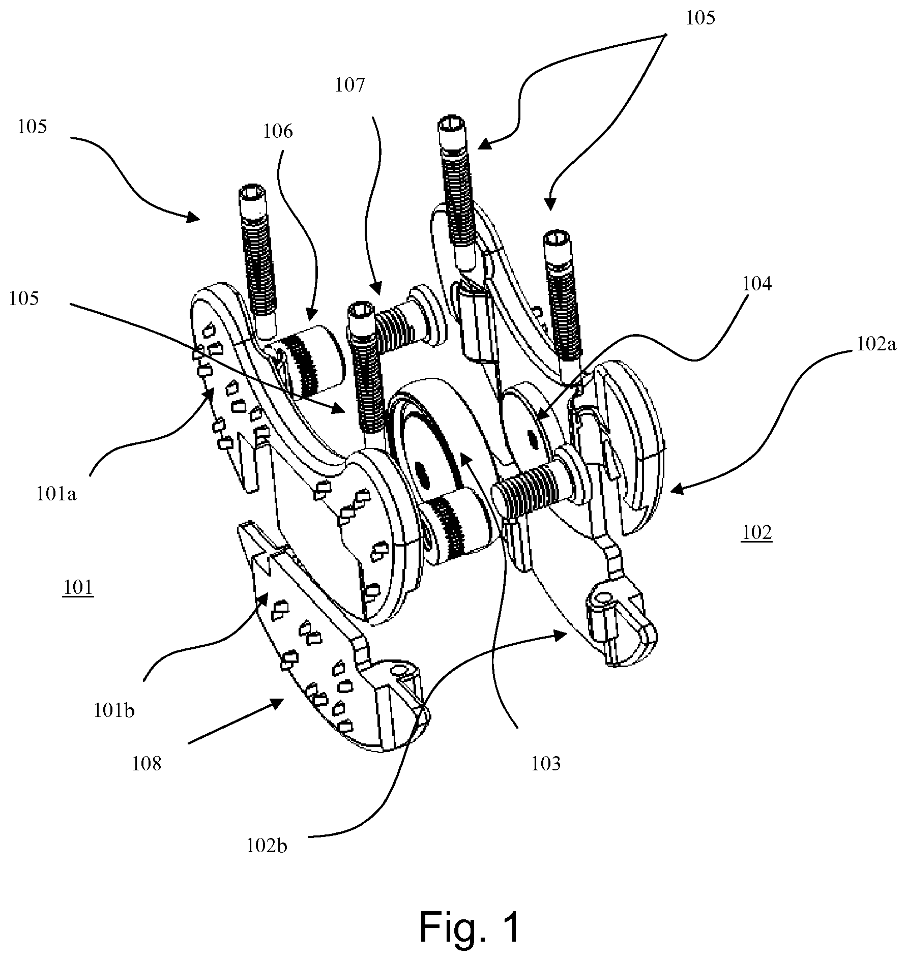Patent US11771567 Figure 1 – Artificial disc system