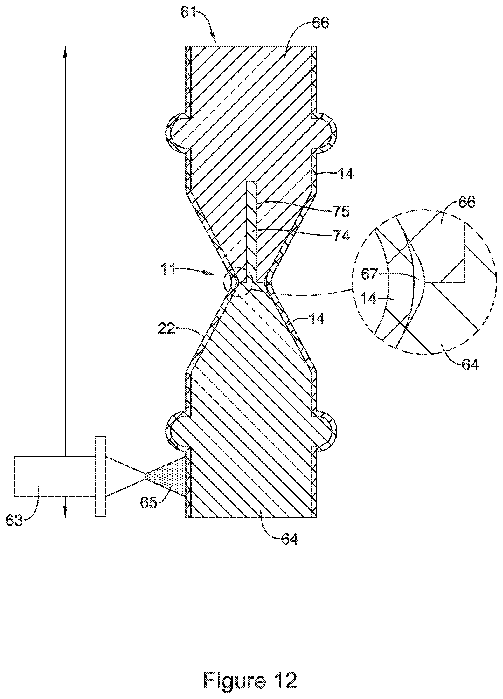 Patent US11771574 Figure 12 – Esophageal stent including a valve member