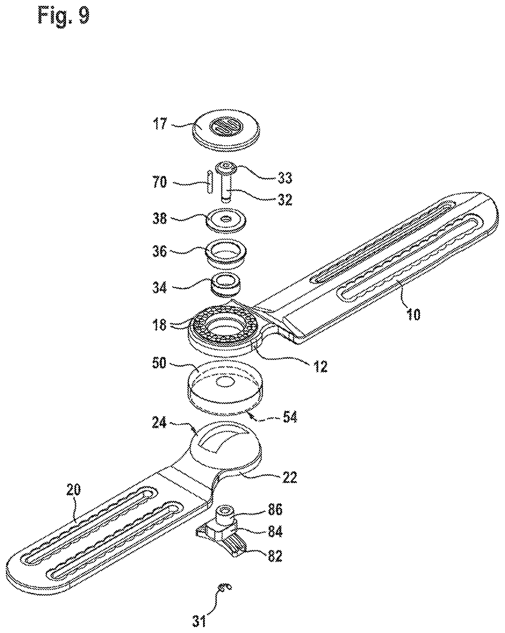Patent US11771576 Figure 9 – Tiltable articulated joint brace
