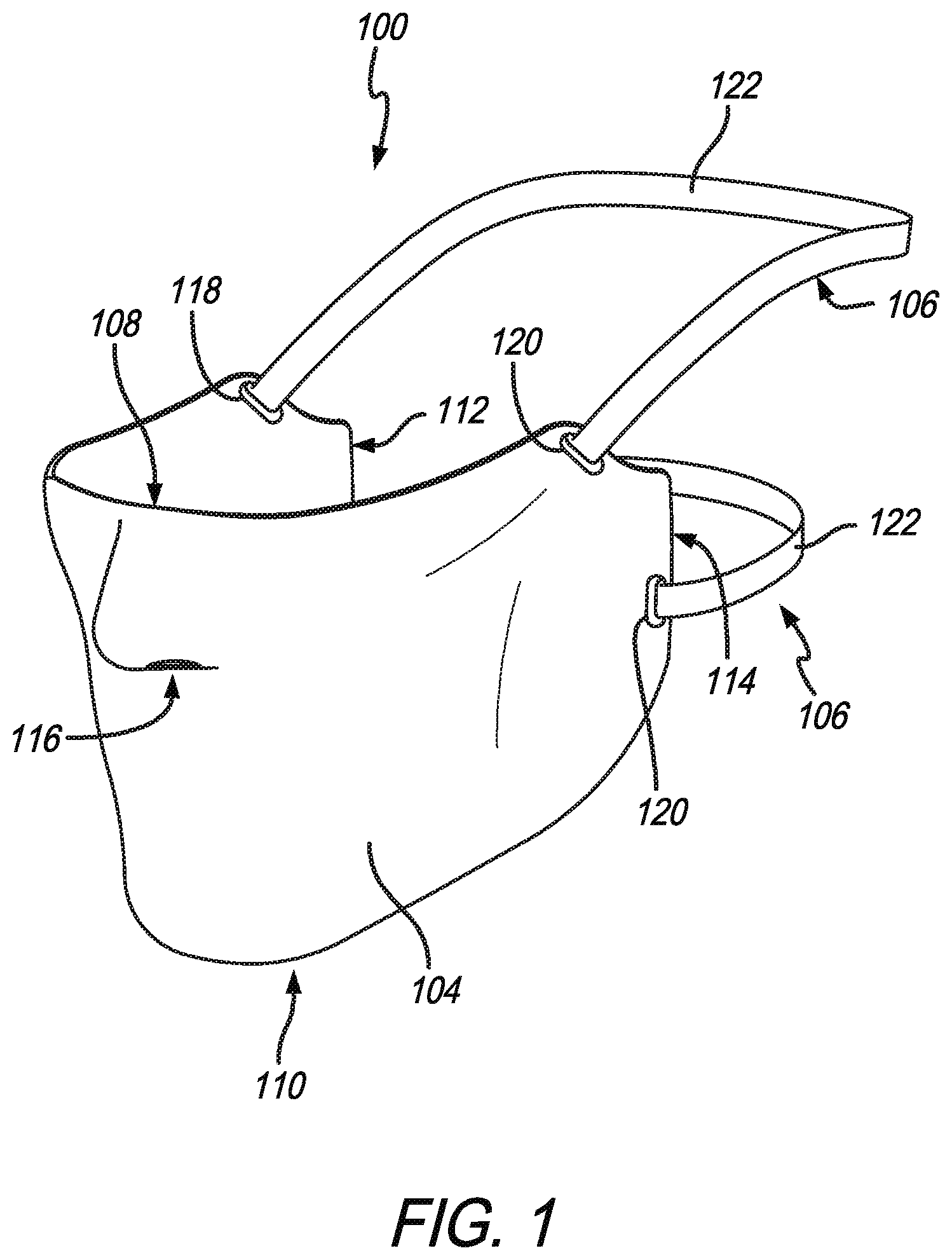 Patent US11771589 Figure 1 – Molded cooling and heating face mask