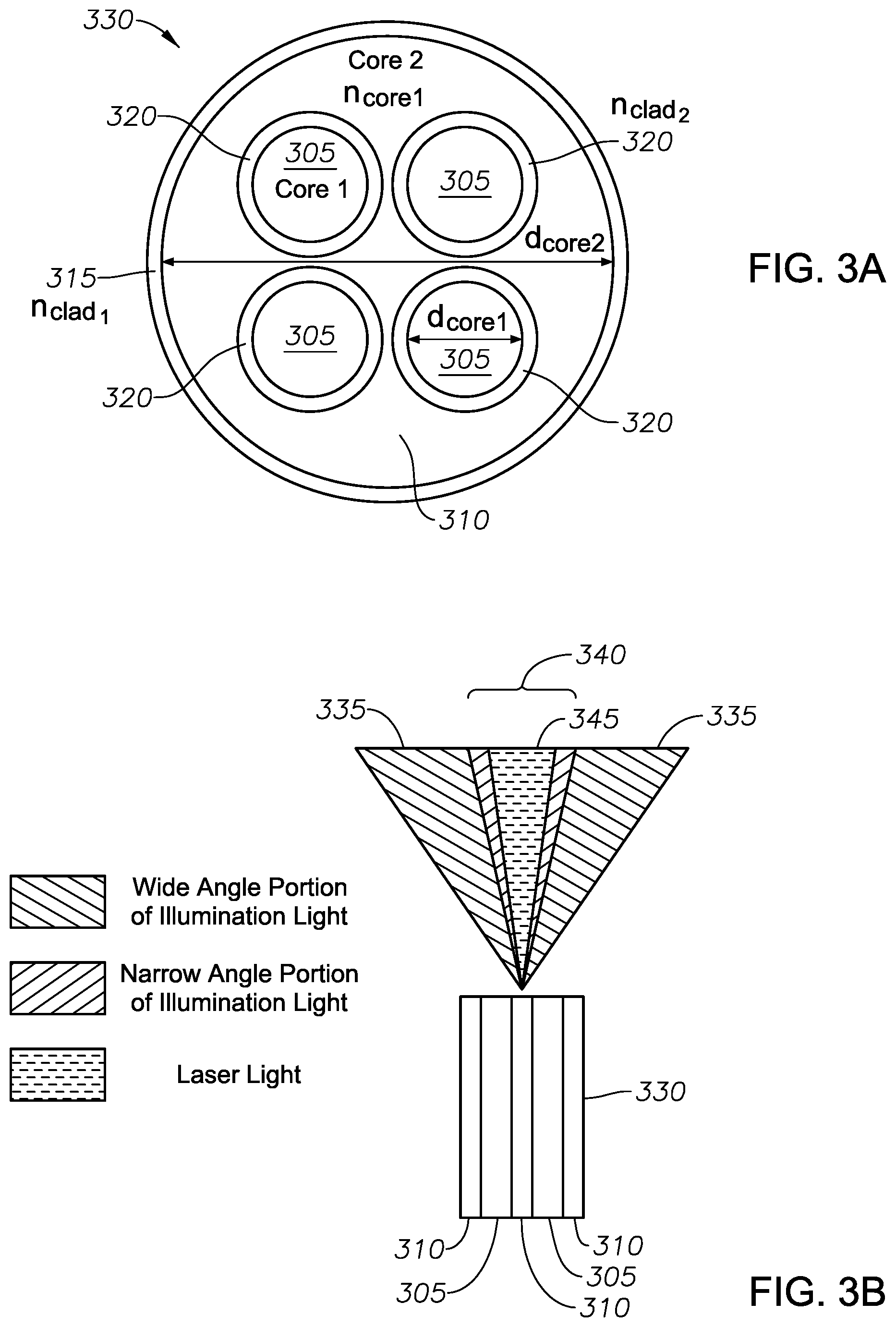 Patent US11771597 Figure 4 – Multiple-input-coupled illuminated multi-spot laser probe