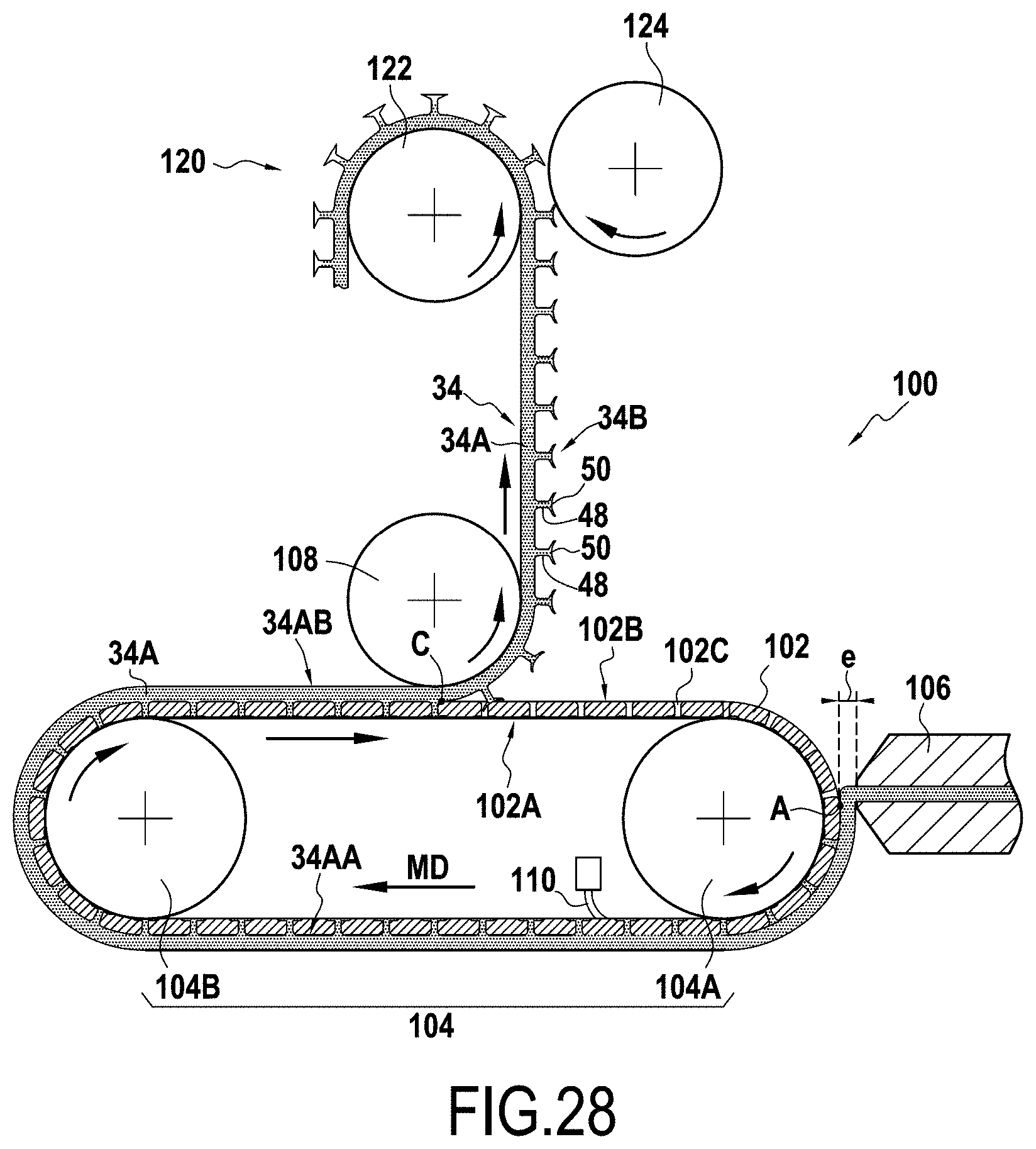 Patent US11771600 Figure 11 – Laminated assembly, nappy comprising such an assembly and method for manufacturing such an assembly