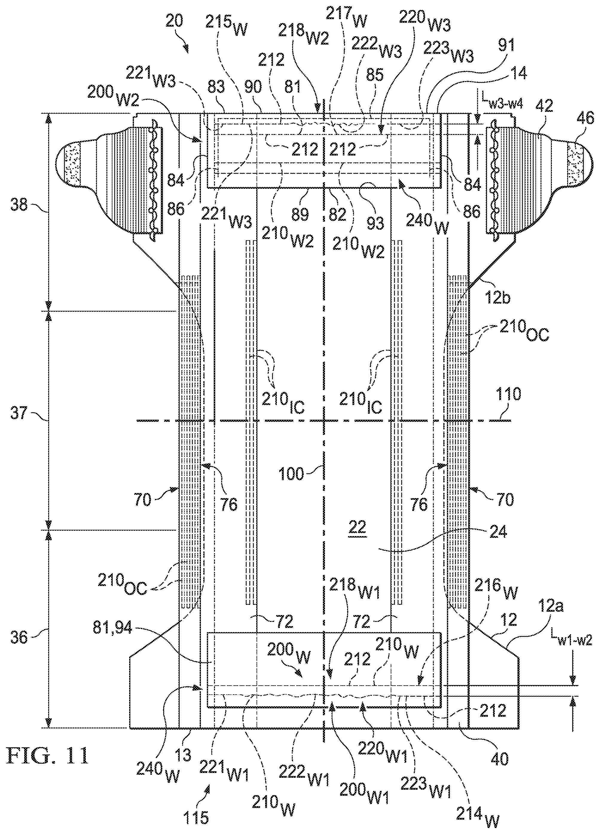 Patent US11771601 Figure 17 – Absorbent article with elasticized region