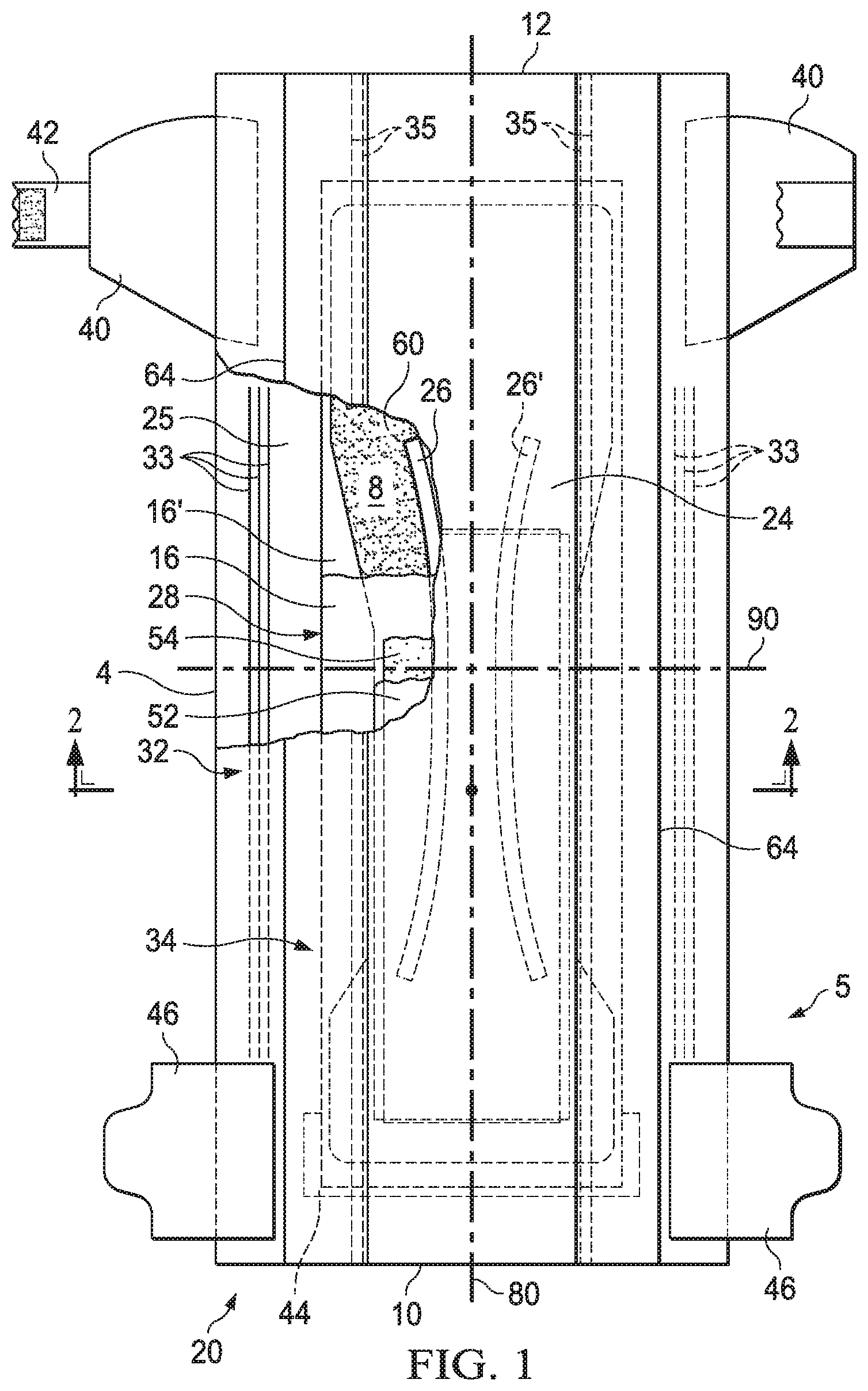 Patent US11771603 Figure 1 – Absorbent article