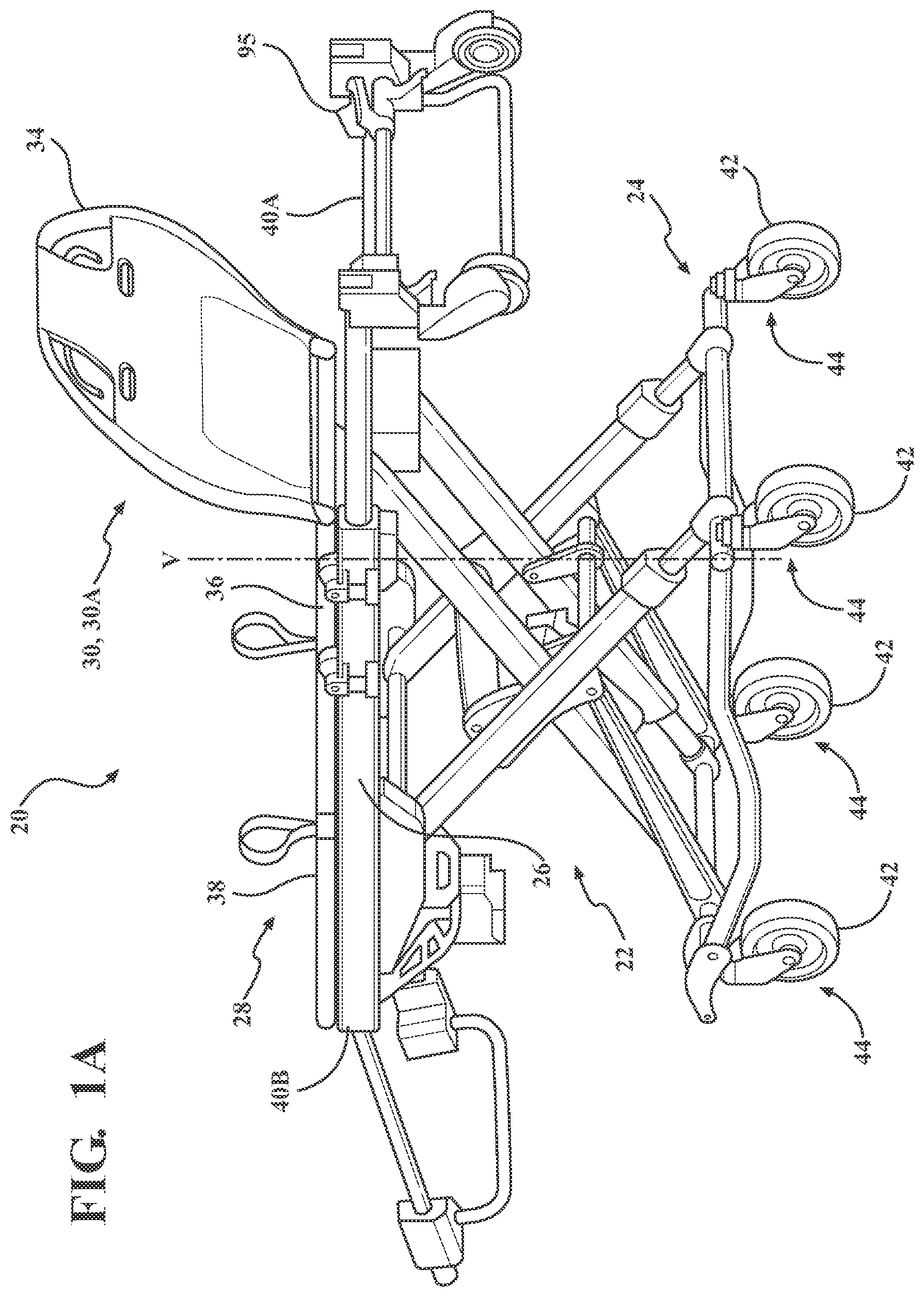 Patent US11771607 — Patient support apparatus with deck section actuator — Figure 1