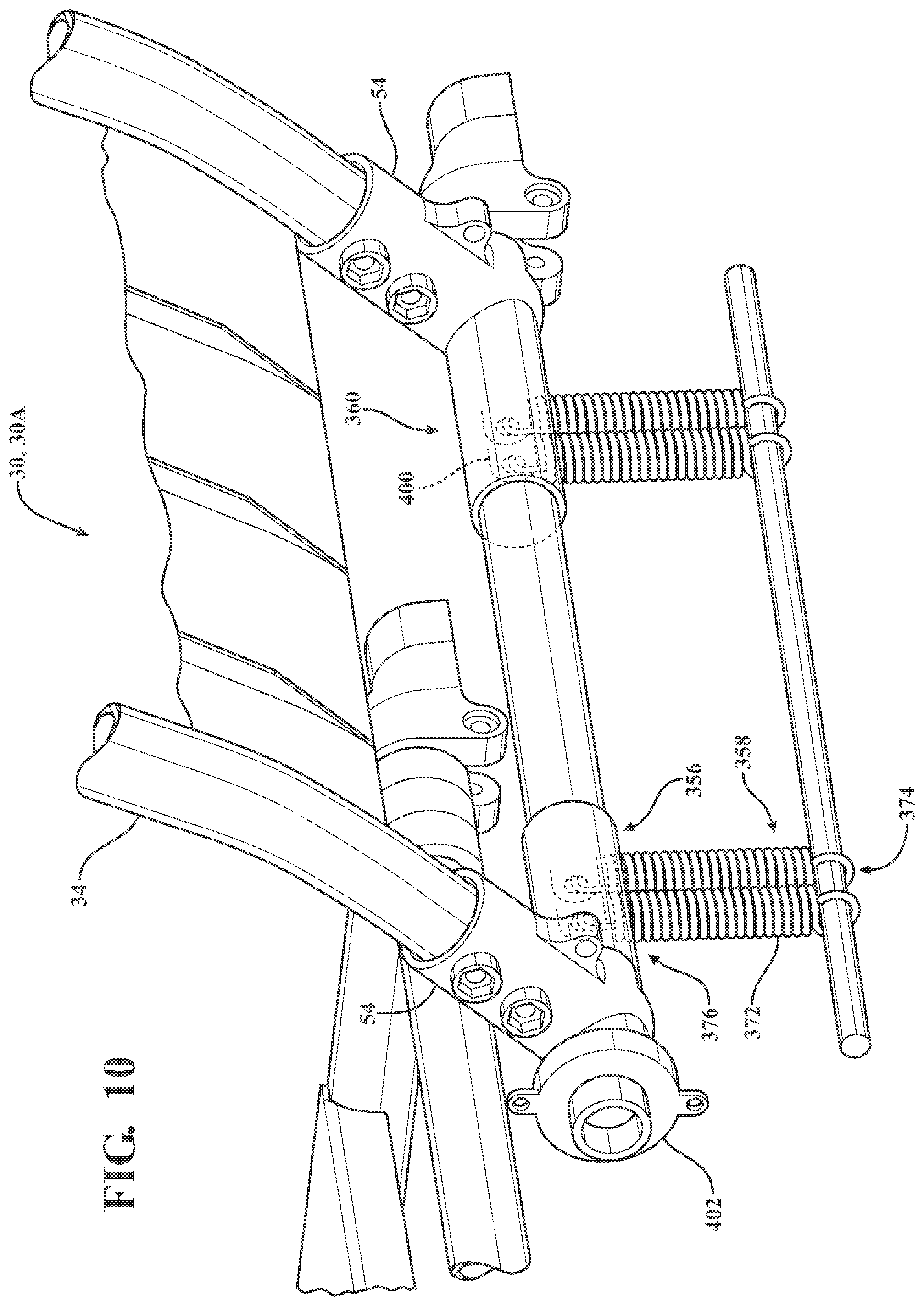 Patent US11771607 Figure 13 – Patient support apparatus with deck section actuator