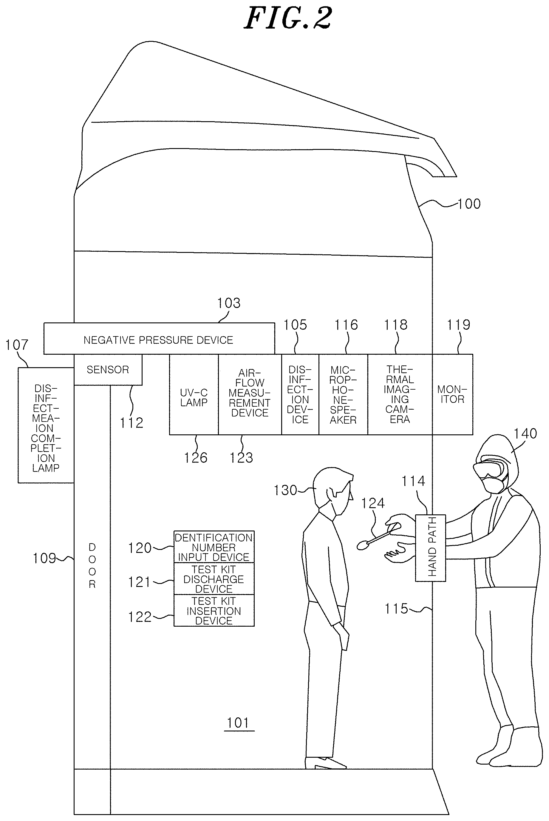 Patent US11771610 Figure 2 – Tent-type mobile infectious disease clinic