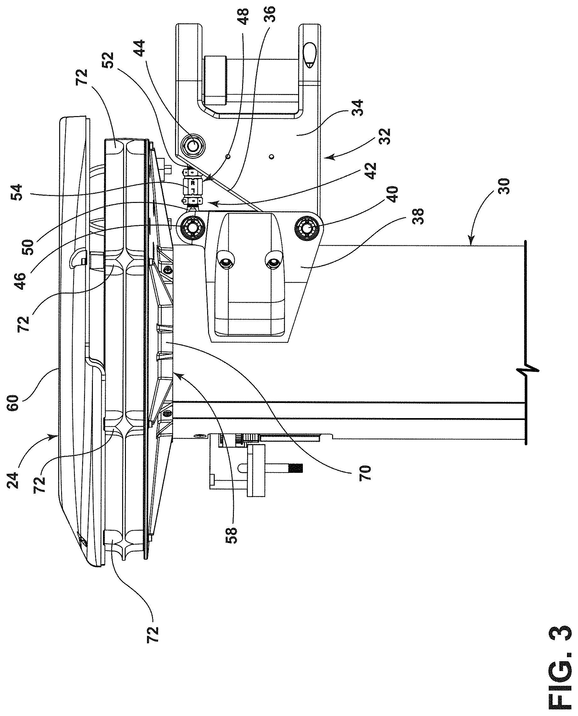 Patent US11771611 Figure 4 – Vertically adjustable boom head and cable management therefor