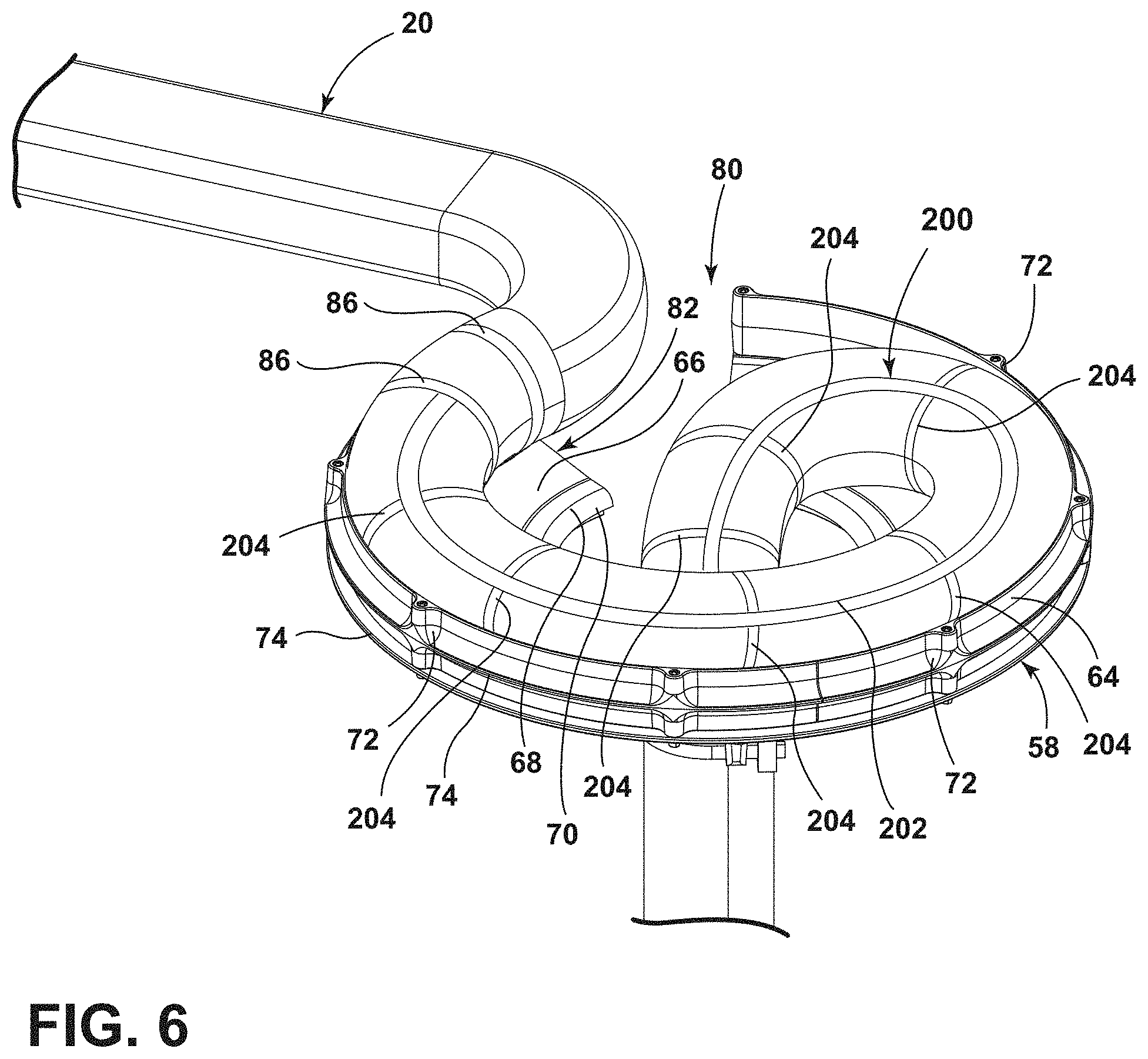 Patent US11771611 Figure 7 – Vertically adjustable boom head and cable management therefor