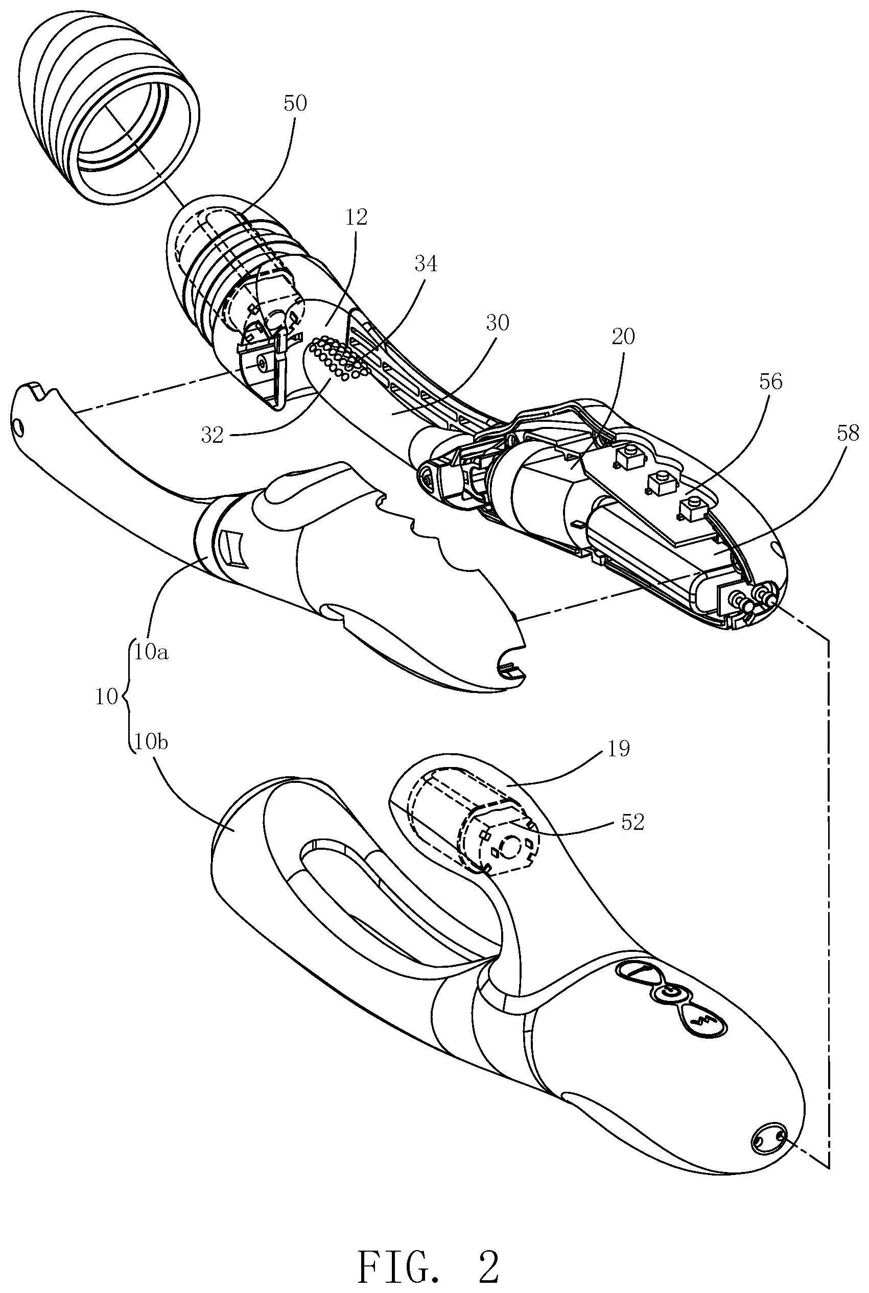 Patent US11771619 Figure 2 – Massage device