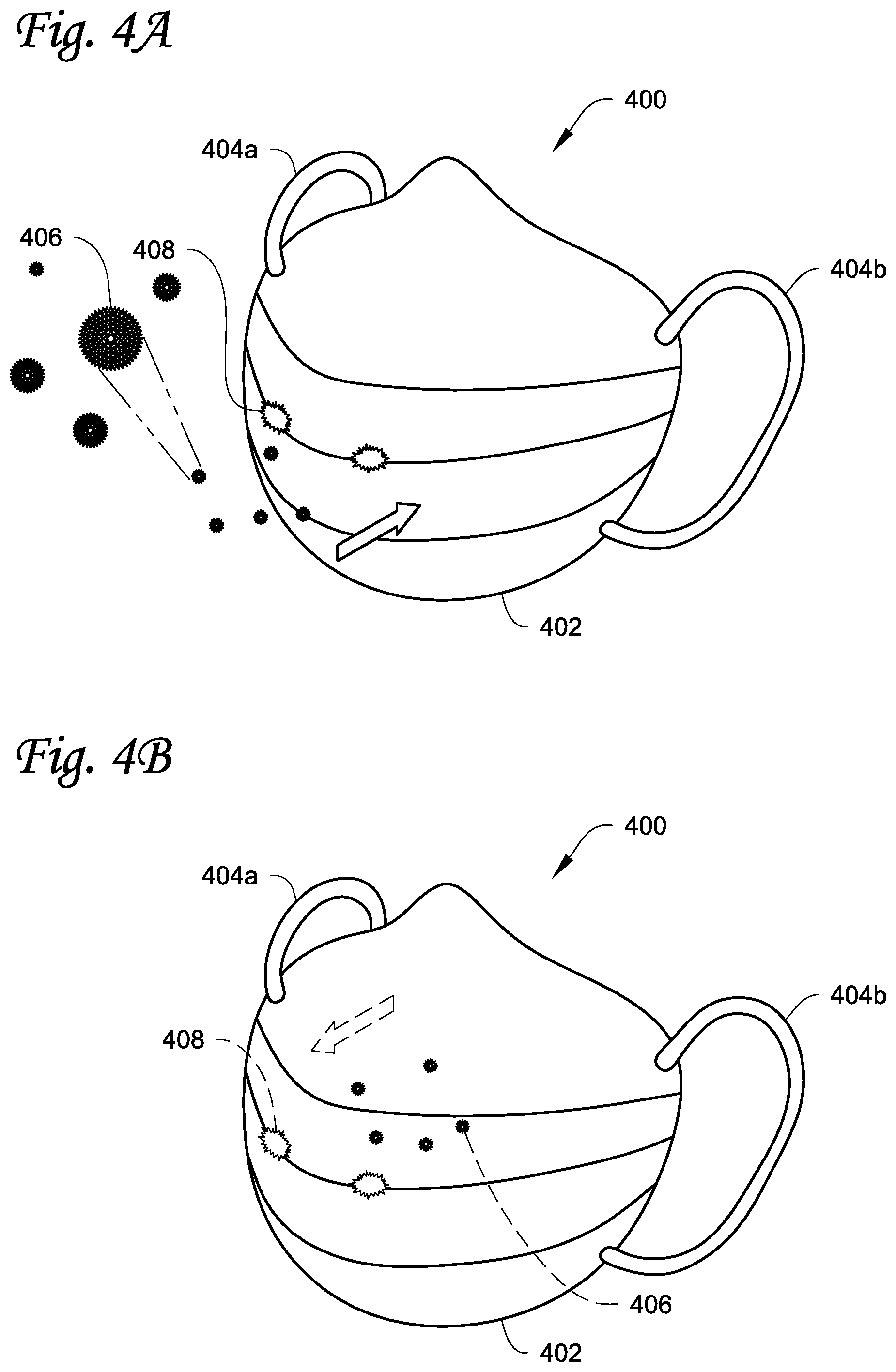 Patent US11771784 Figure 4 – Material, device, and method for deactivating pathogen in aerosol, and methods for manufacturing thereof