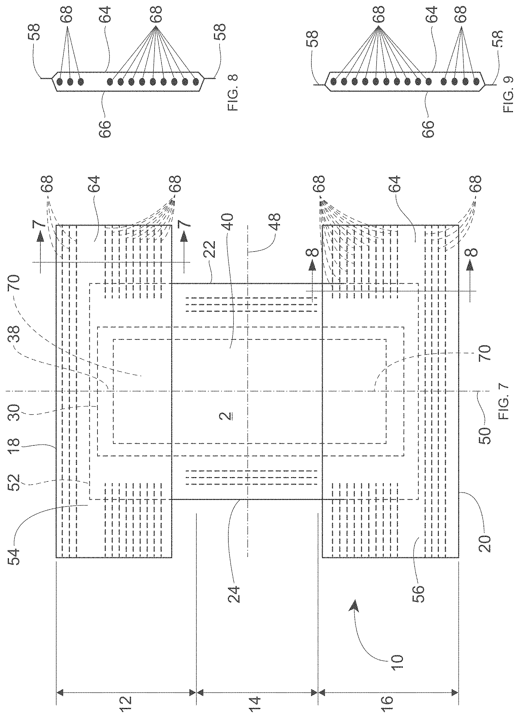 Patent US11771797 Figure 7 – Absorbent article with topsheet treated to reduce surfactant migration