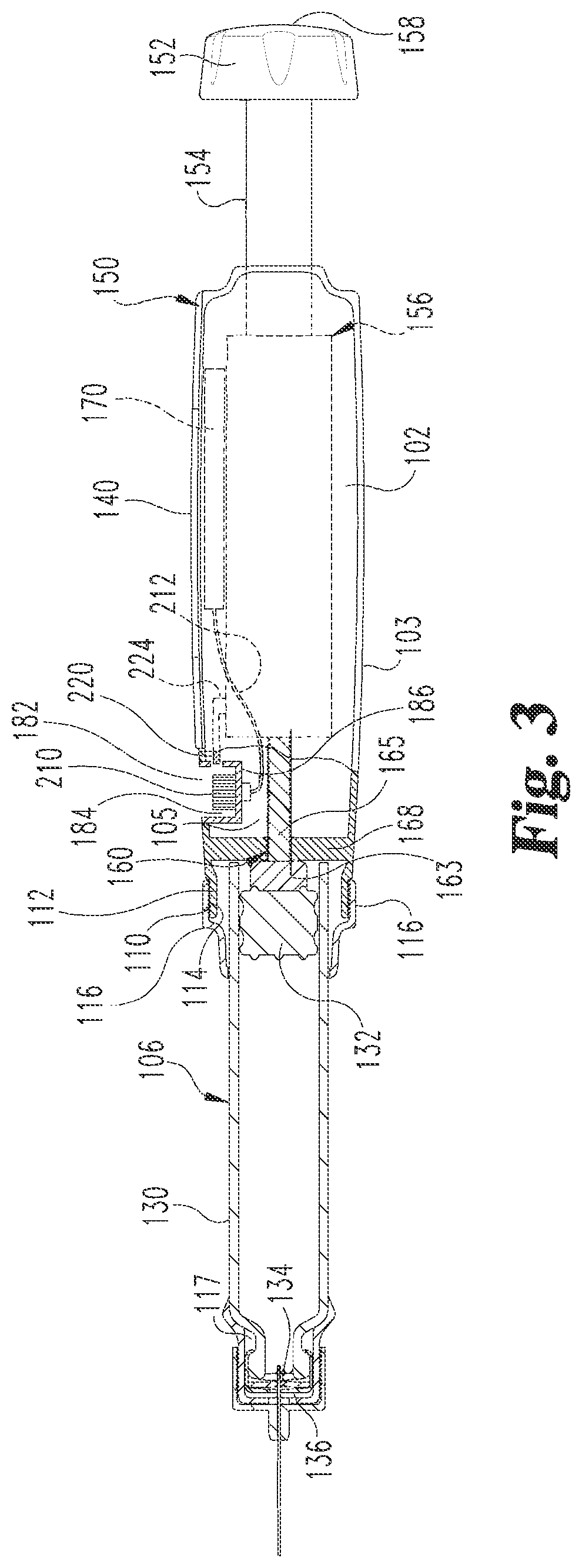 Patent US11771828 Figure 3 – Medication delivery device with mechanical locking system